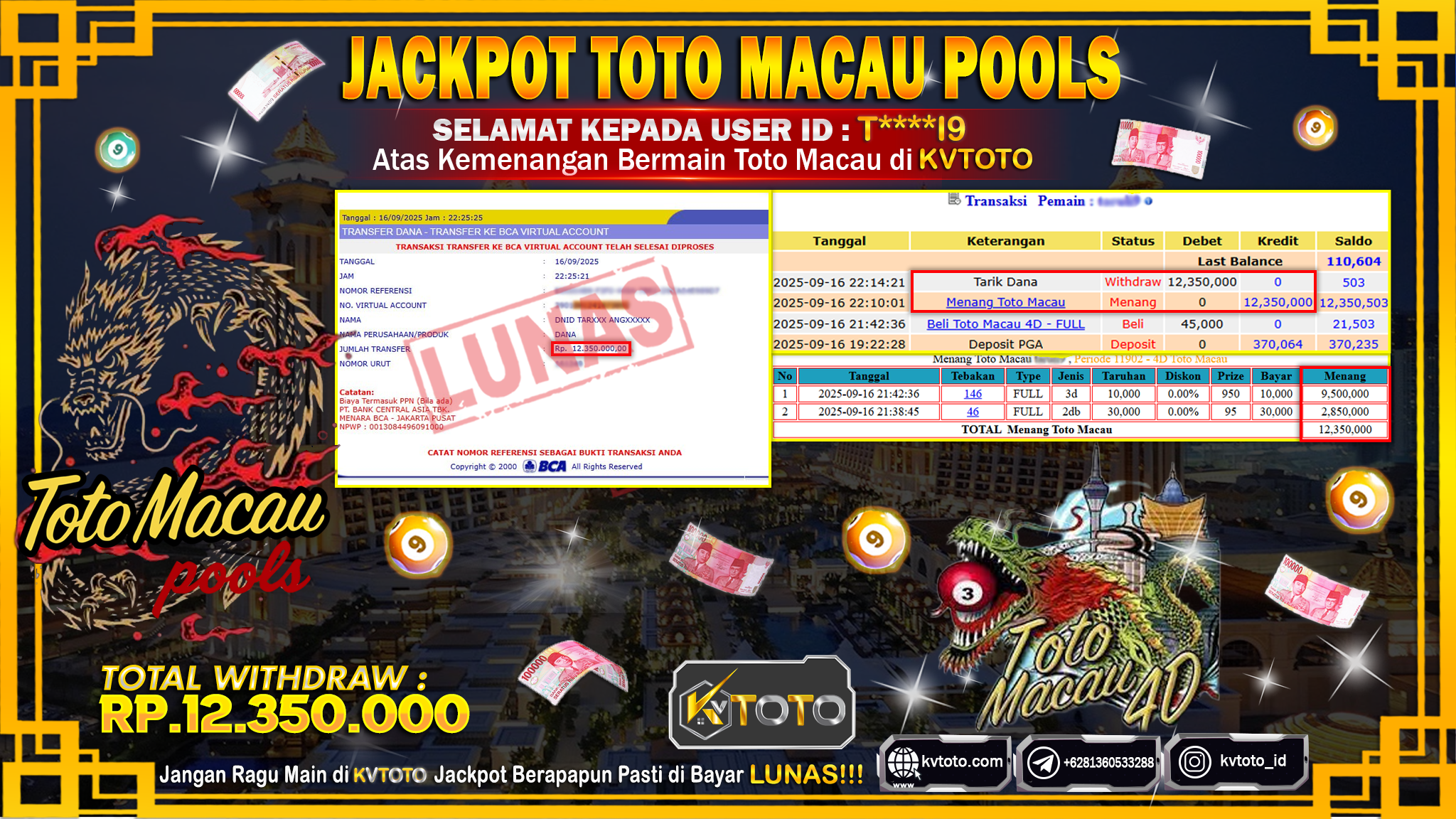 ✨ JACKPOT Di TOTO MACAU POOLS ✨