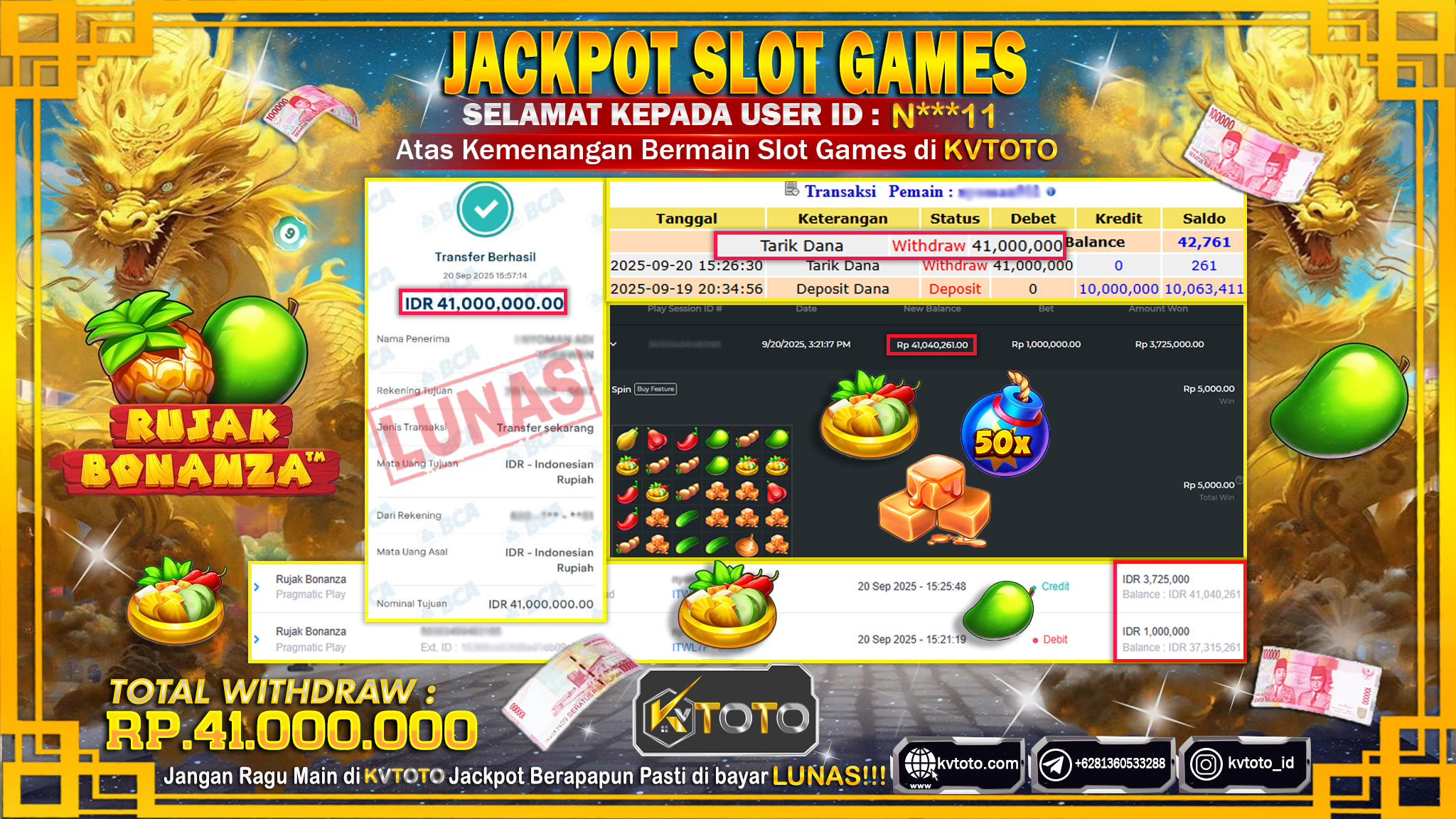 ✨ JACKPOT Di SLOT RUJAK BONANZA✨