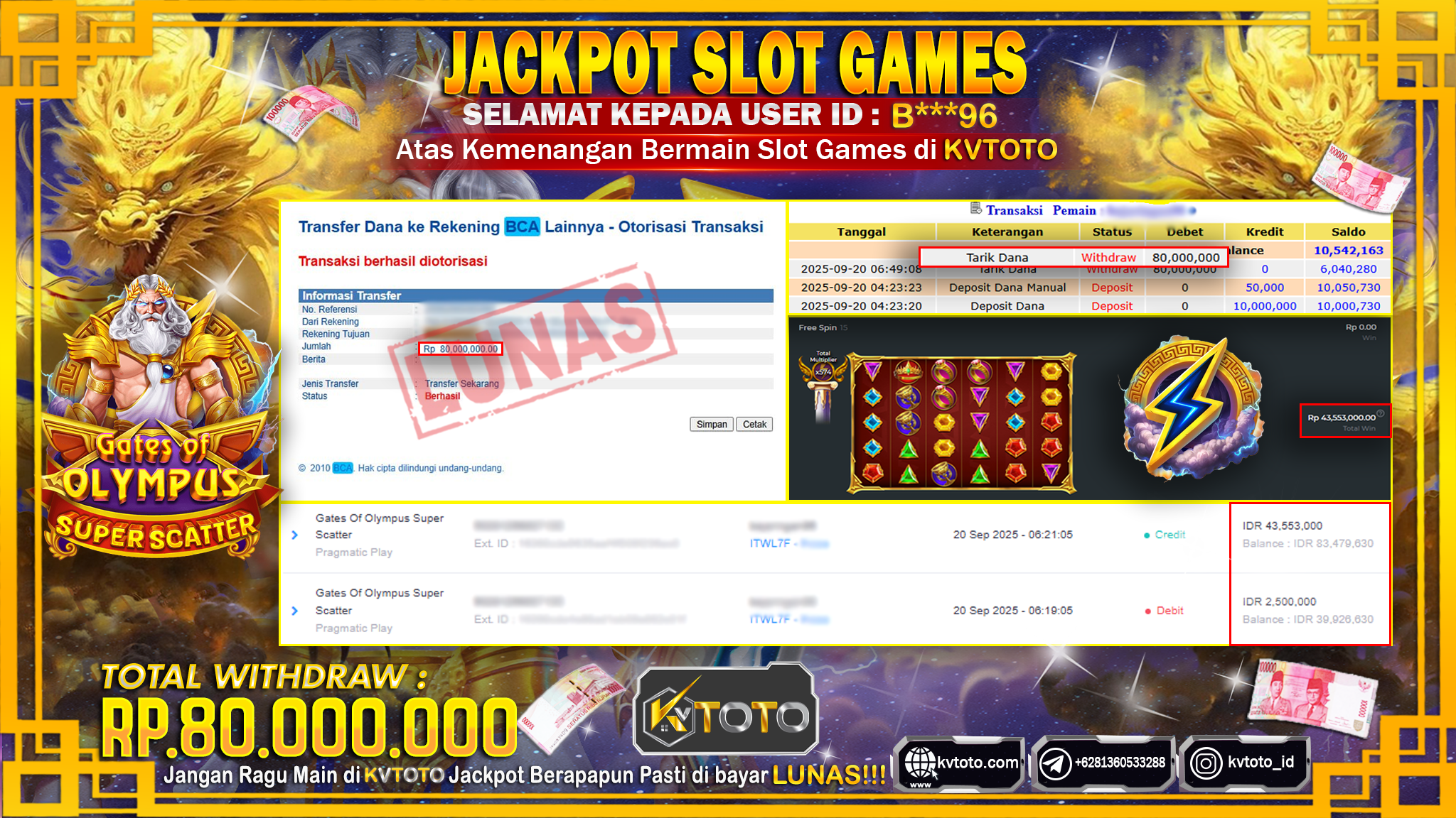 ✨ JACKPOT Di SLOT GATES OF OLYMPUS SUPER SCATTER✨