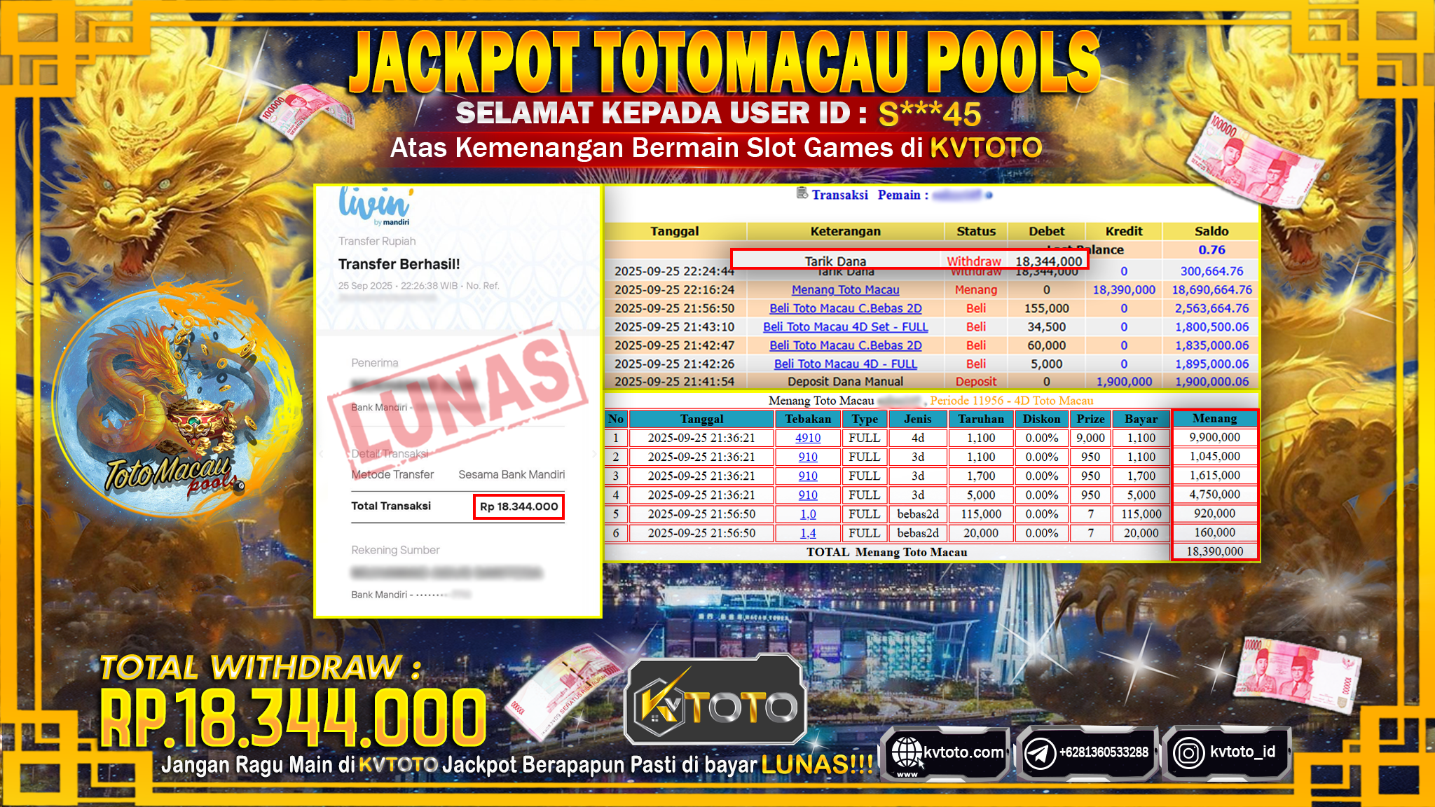 ✨ JACKPOT Di TOTO MACAU POOLS✨