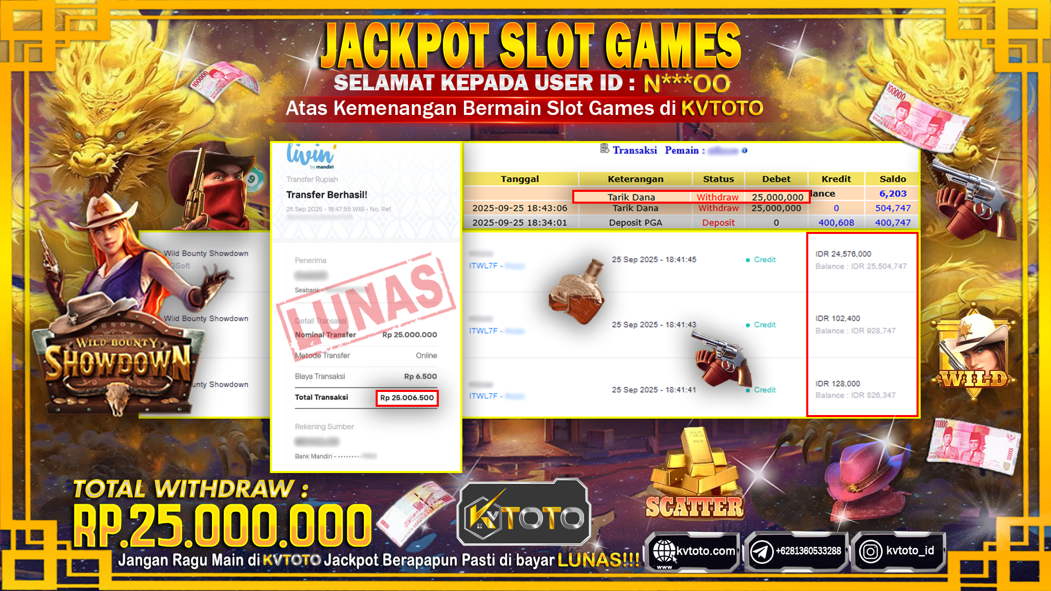 ✨ JACKPOT Di SLOT WILD BOUNTY SHOWDOWN ✨