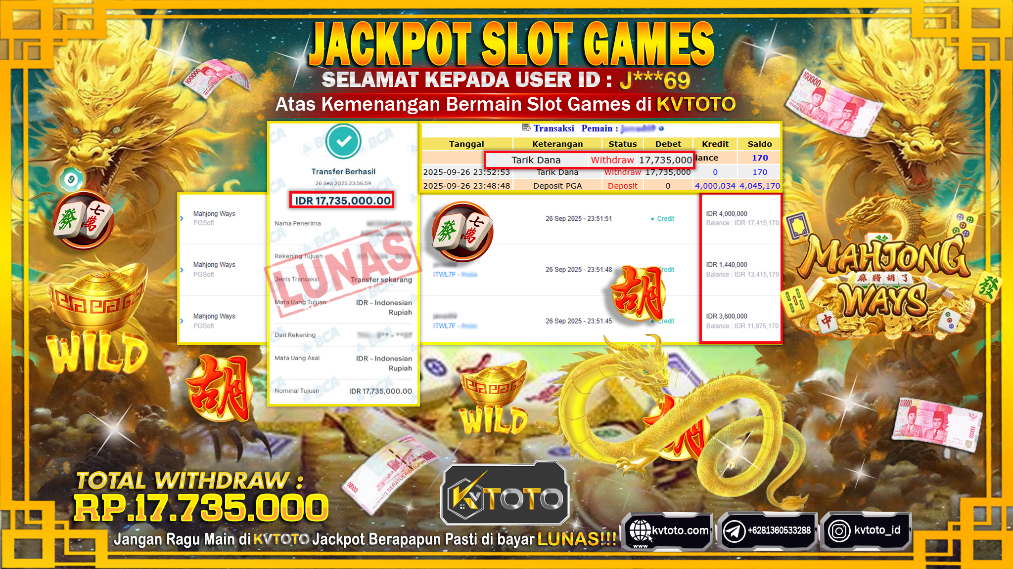 ✨ JACKPOT Di SLOT MAHJONG WAYS ✨