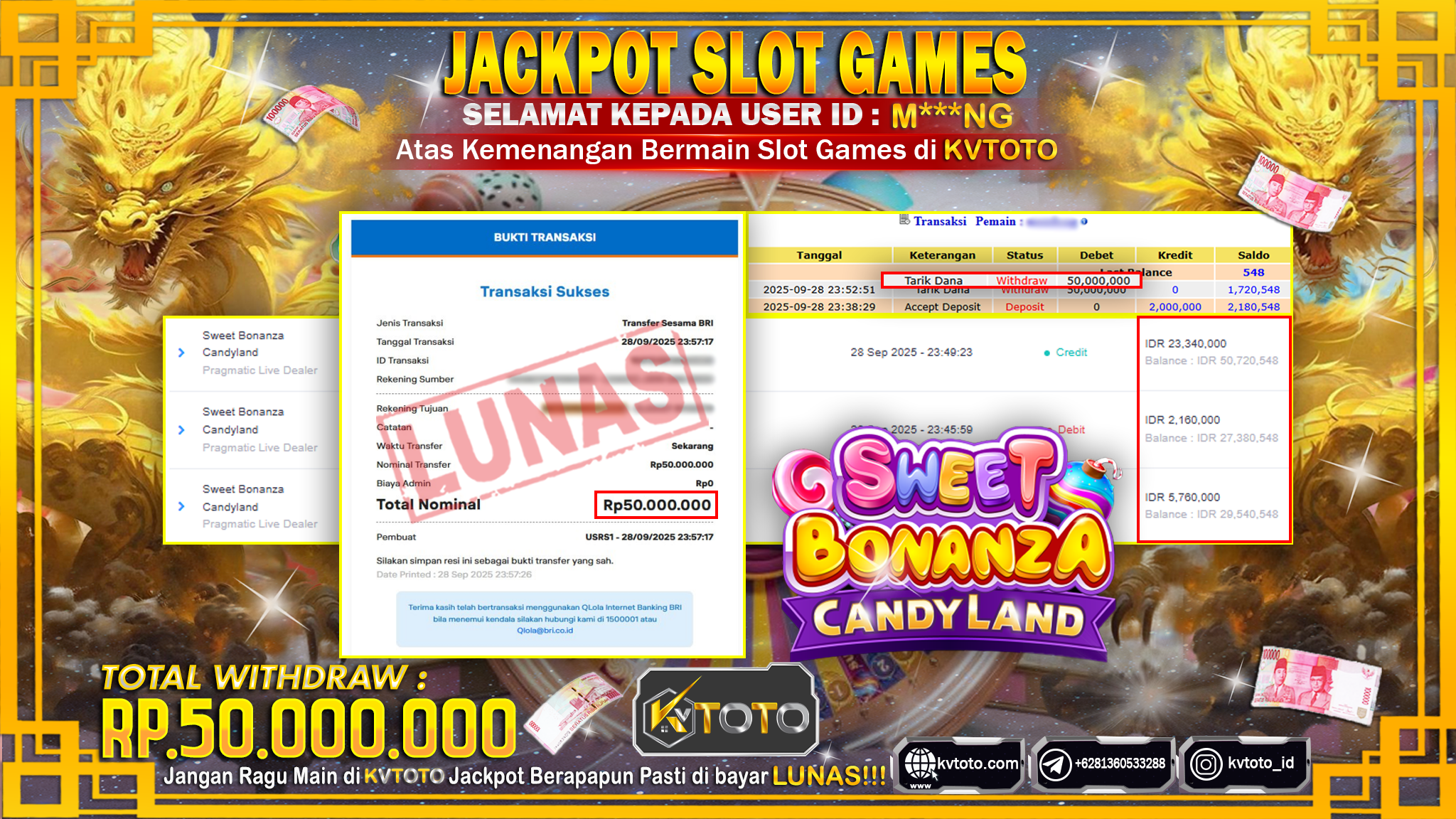 ✨ JACKPOT Di SWEET BONANZA CANDYLAND ✨