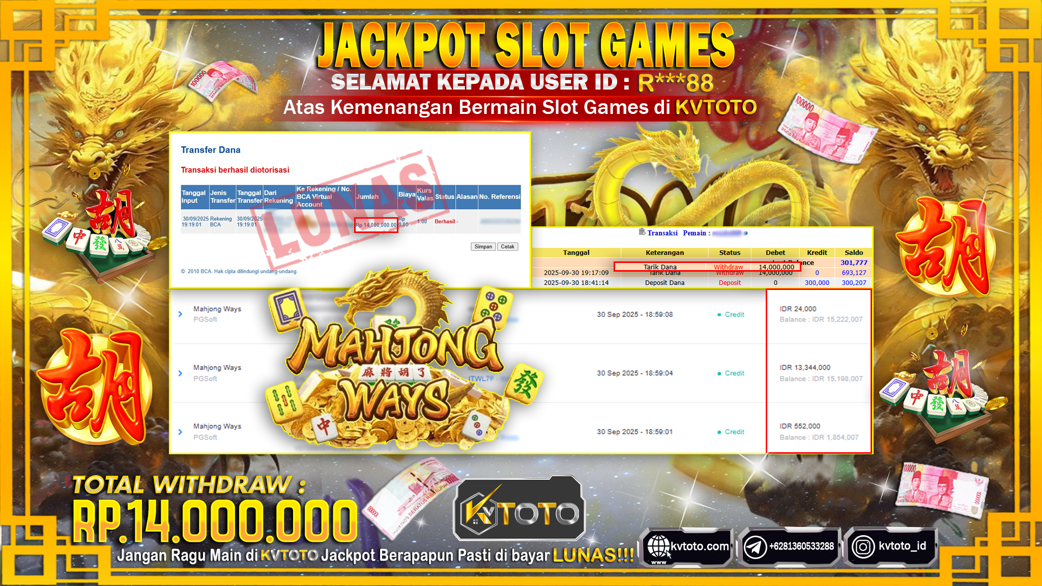 ✨ JACKPOT Di SLOT MAHJONG WAYS  ✨