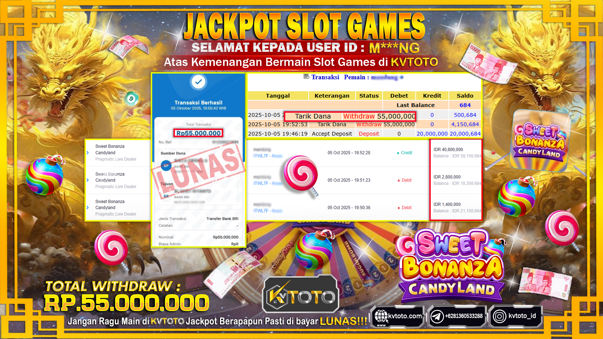 ✨ JACKPOT Di SWEET BONANZA CANDYLAND✨