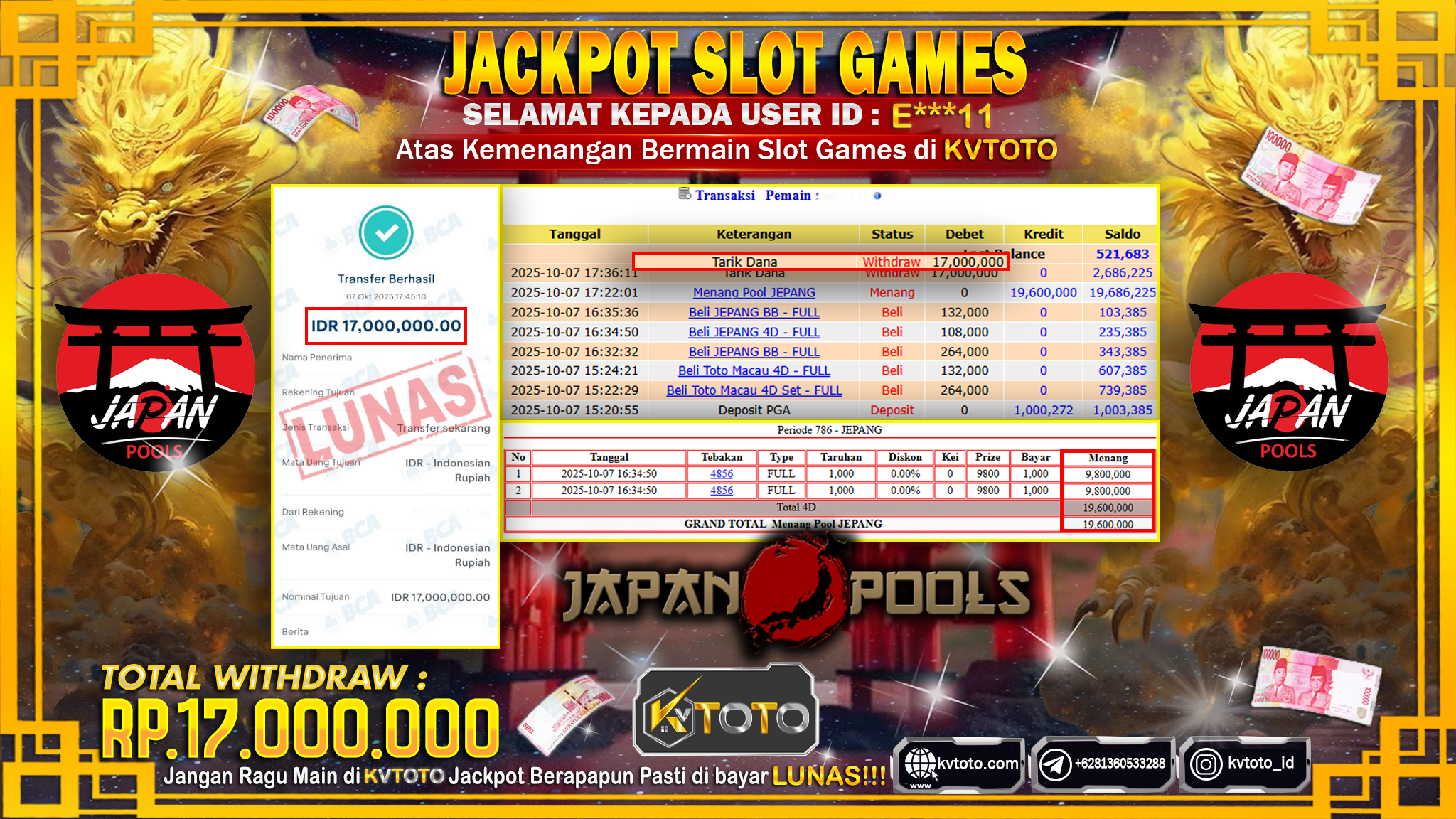 ✨ JACKPOT Di JAPAN POOLS ✨