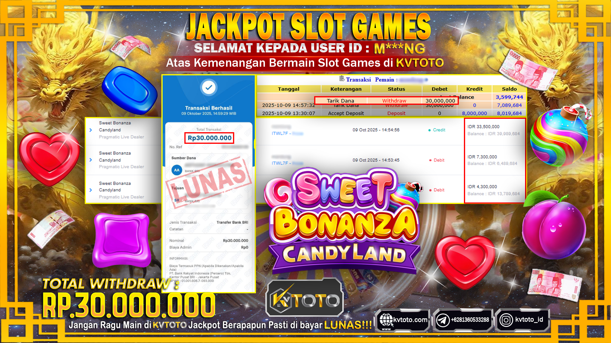 ✨ JACKPOT Di SWEET BONANZA CANDYLAND ✨
