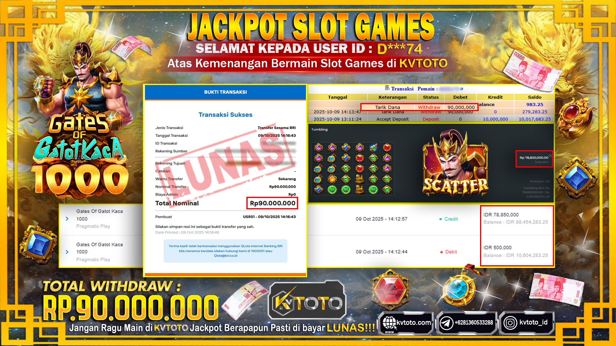 ✨ JACKPOT Di SLOT GATES OF GATOTKACA 1000 ✨