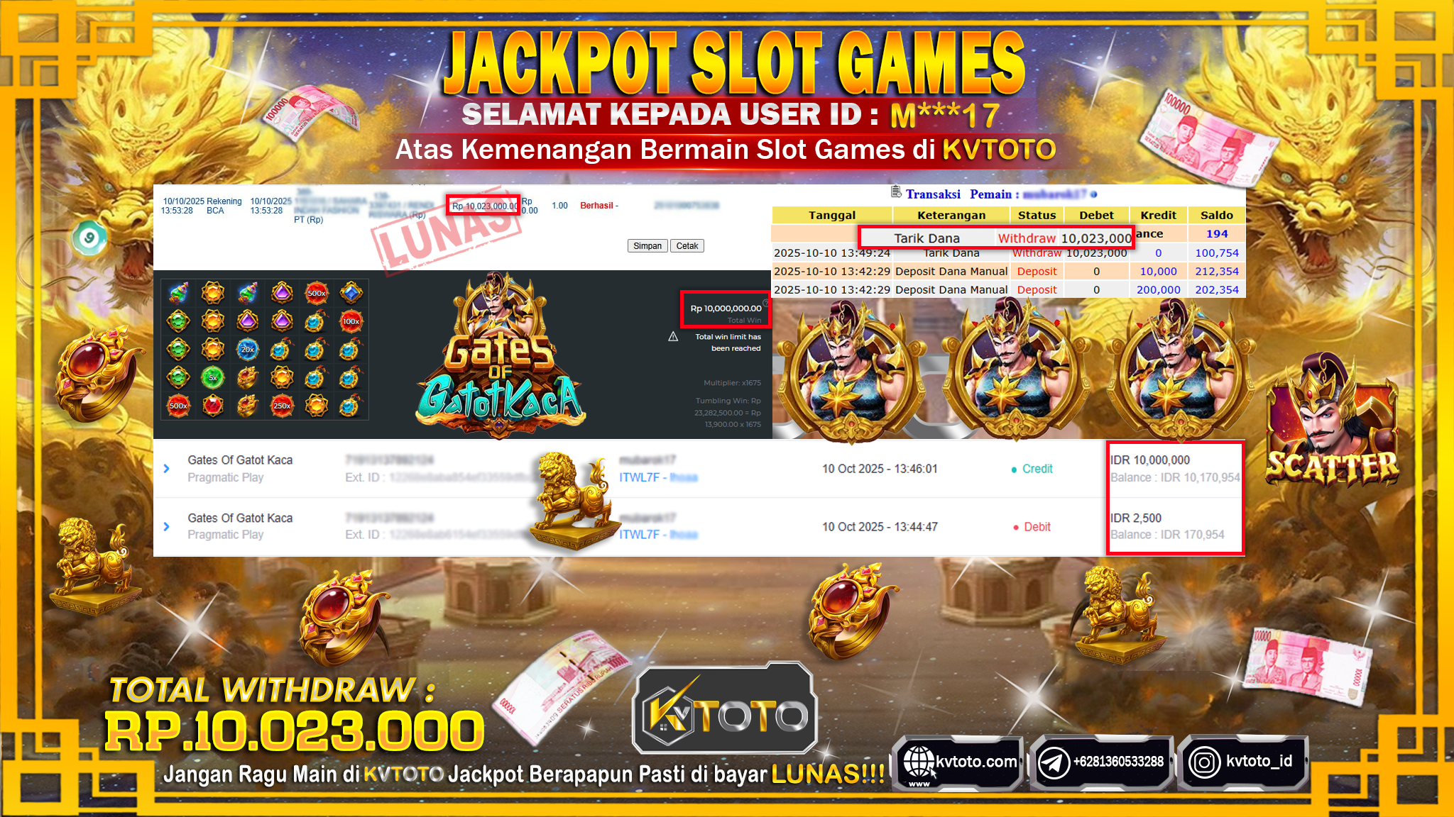✨ JACKPOT Di SLOT GATES OF GATOT KACA✨