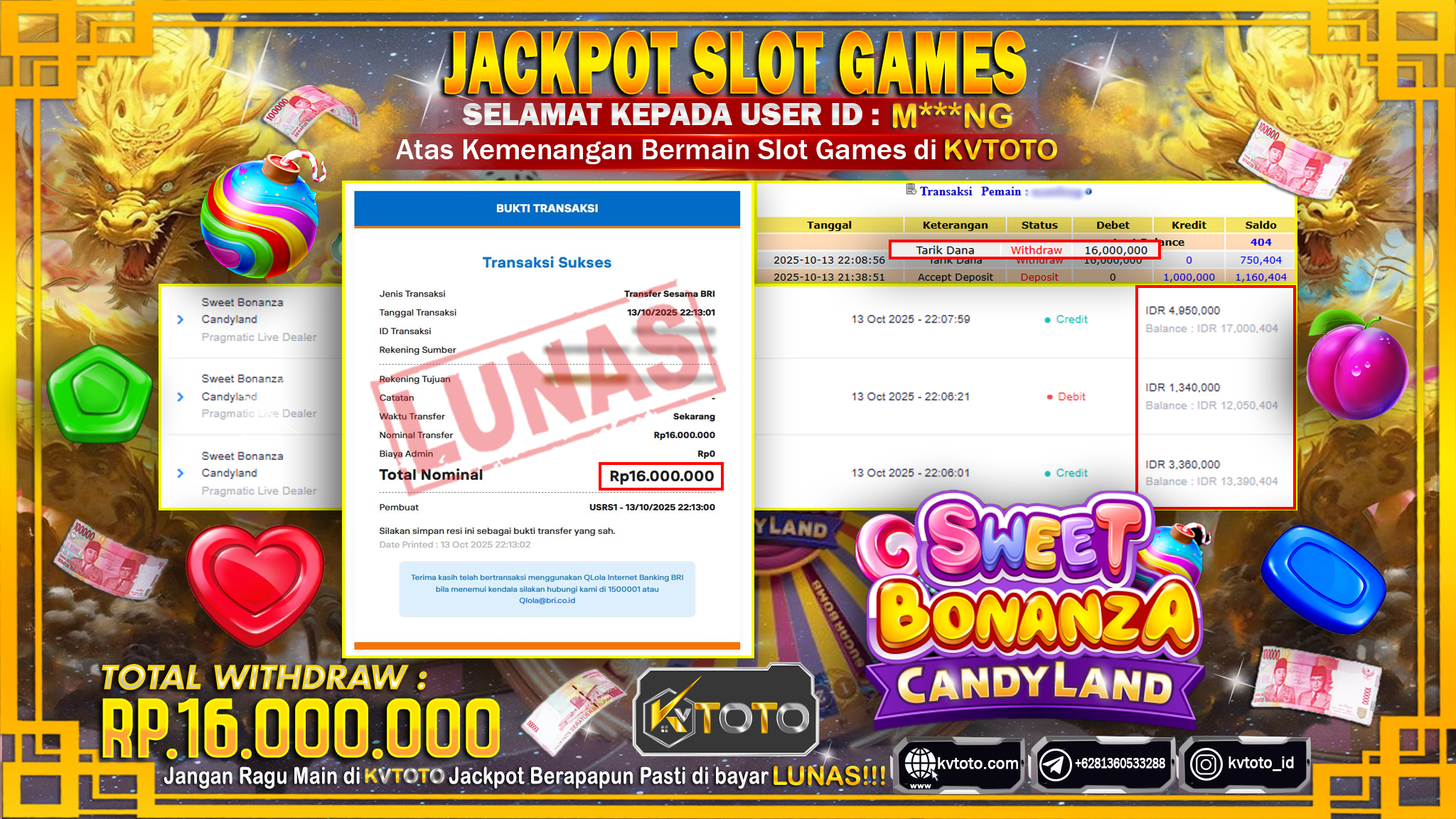 ✨ JACKPOT Di SWEET BONANZA CANDYLAND ✨