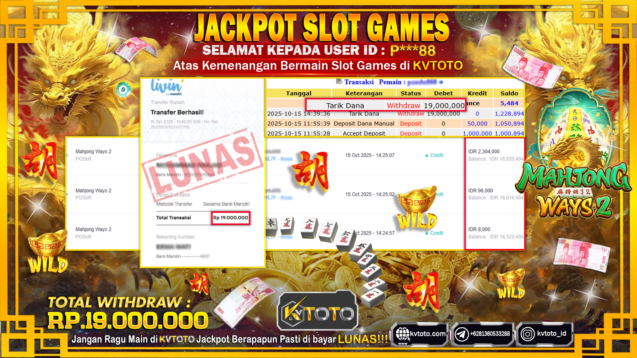 ✨ JACKPOT Di SLOT MAHJONG WAYS 2 ✨