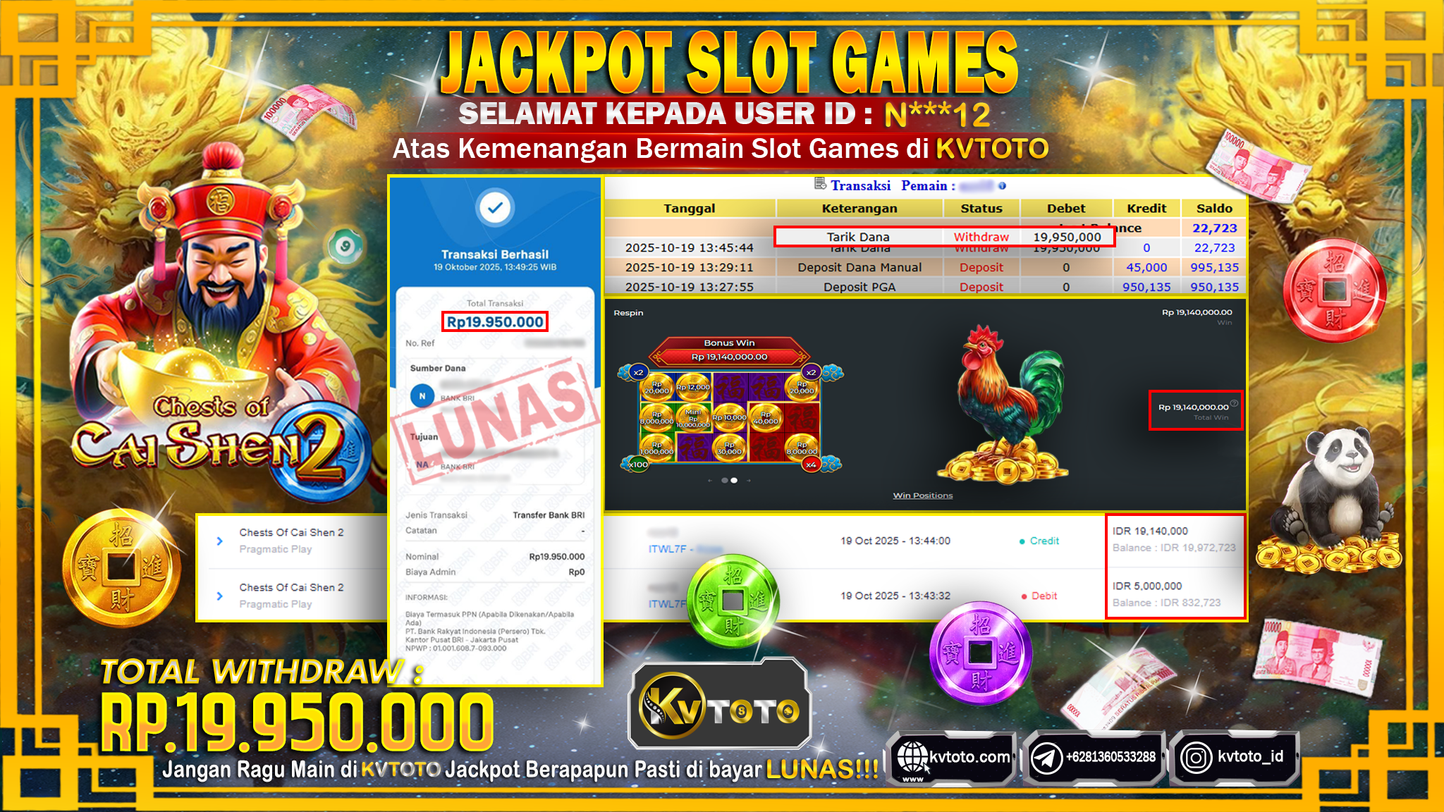 ✨ JACKPOT Di SLOT CHEST OF CAI SHEN 2 ✨
