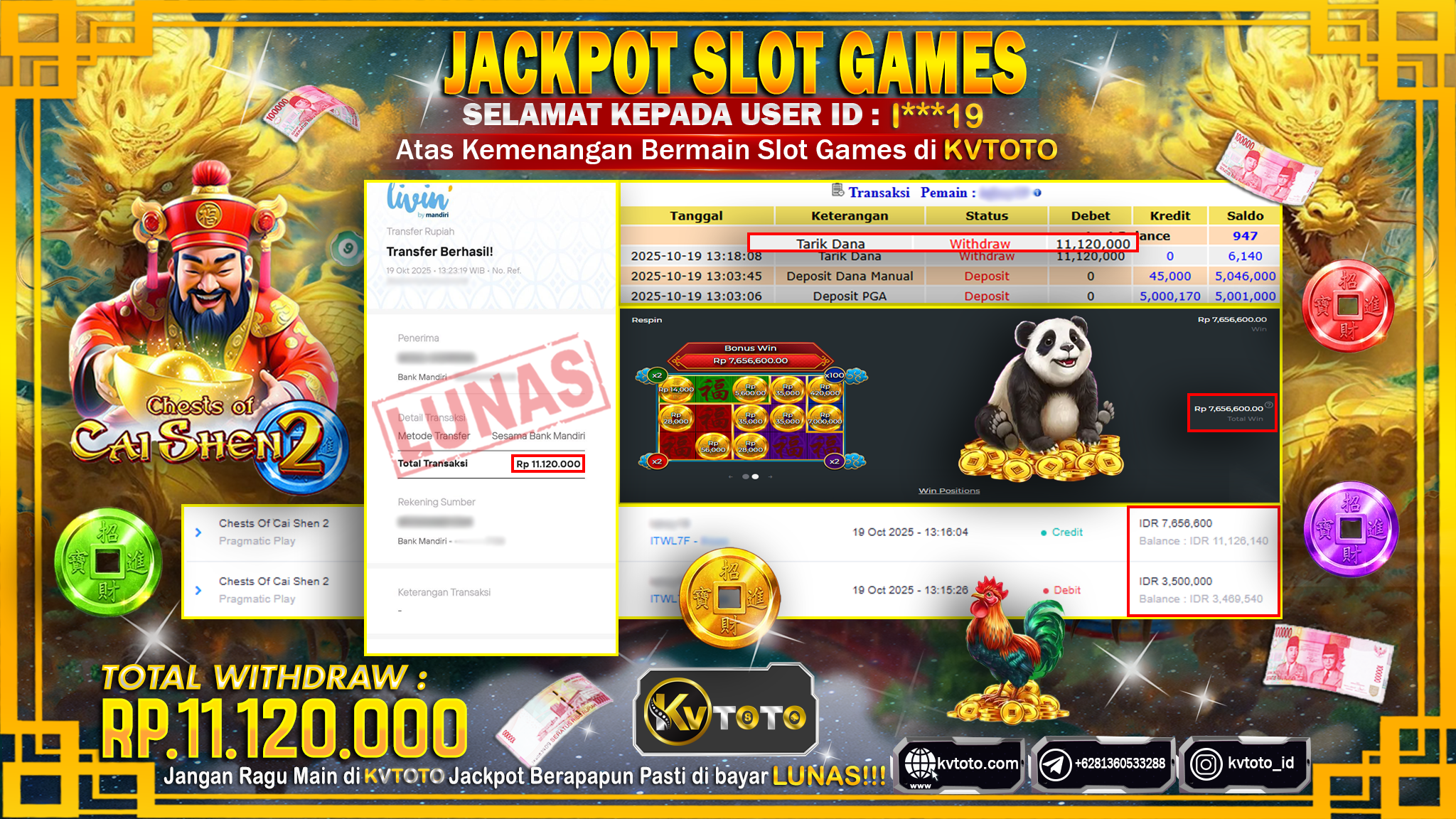 ✨ JACKPOT Di SLOT CHEST OF CAI SHEN 2 ✨
