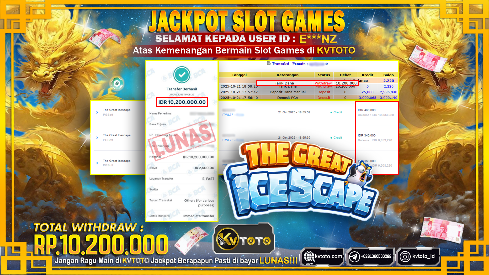 ✨ JACKPOT Di THE GREAT ICESCAPE✨