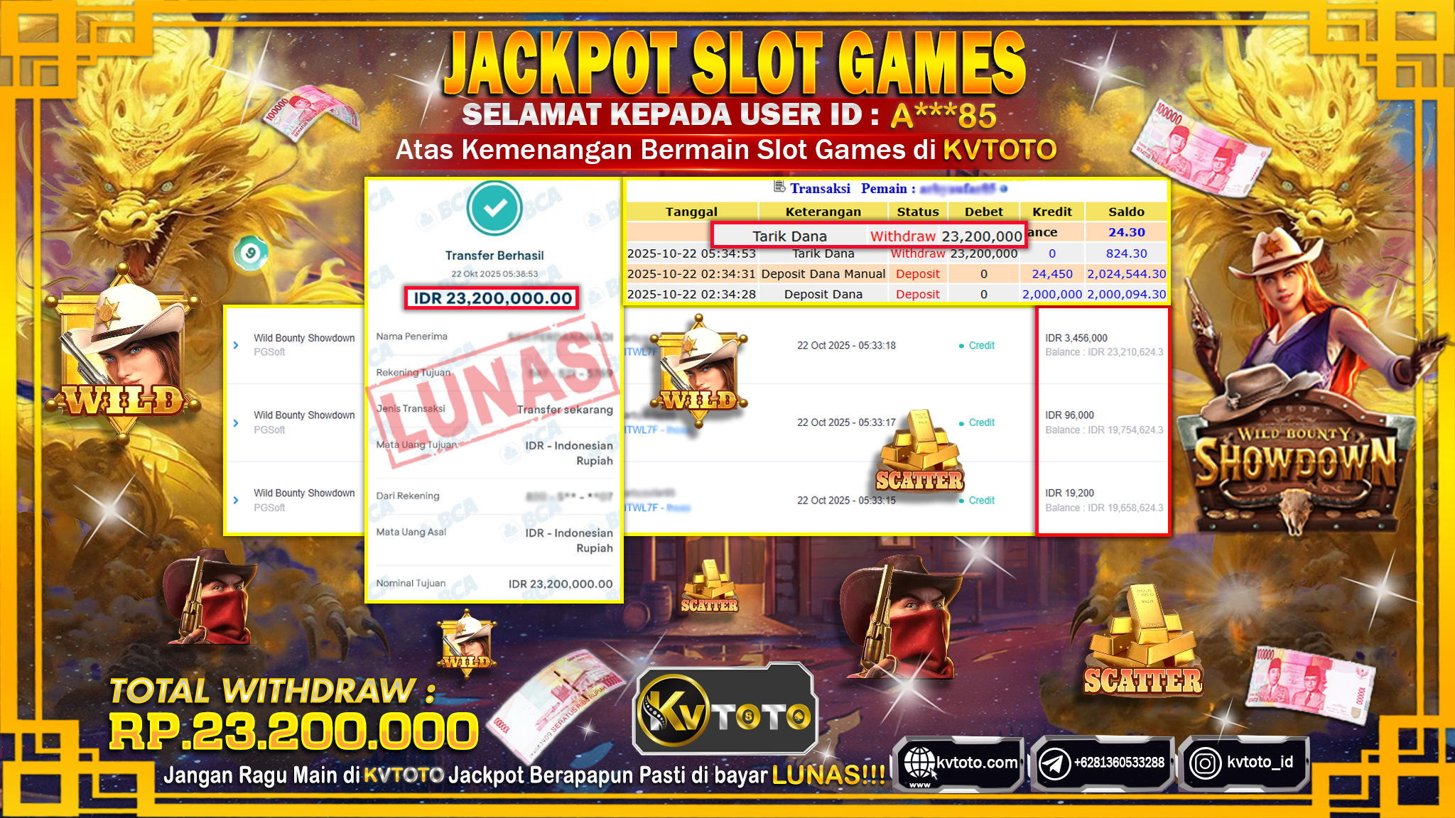 ✨ JACKPOT Di SLOT WILD BOUNTY SHOWDOWN✨