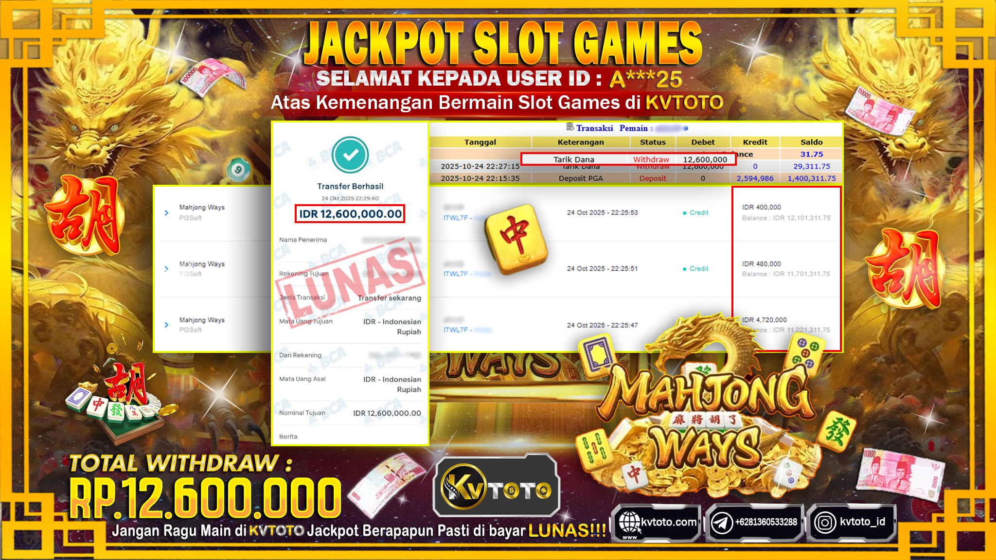 ✨ JACKPOT Di SLOT MAHJONG WAYS ✨
