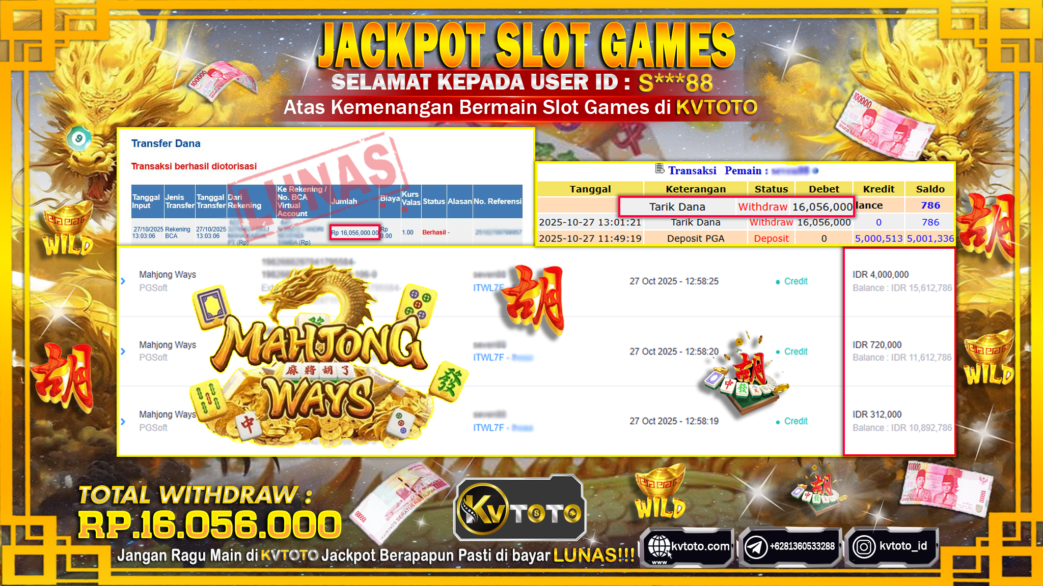 ✨ JACKPOT Di SLOT MAHJONG WAYS ✨