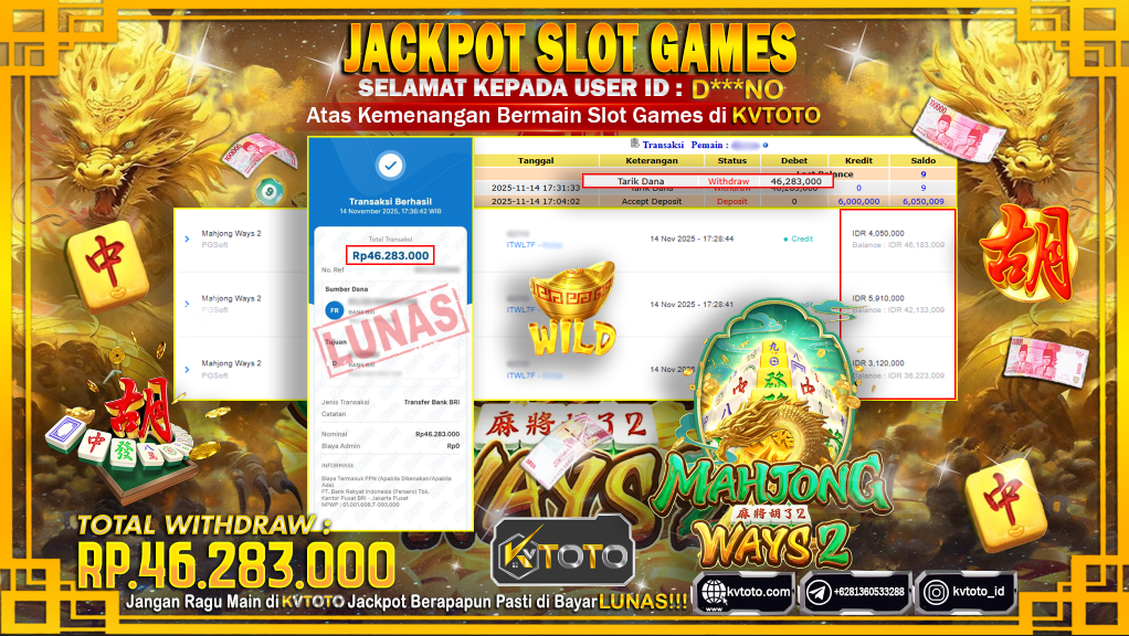 ✨ JACKPOT Di SLOT MAHJONG WAYS 2 ✨