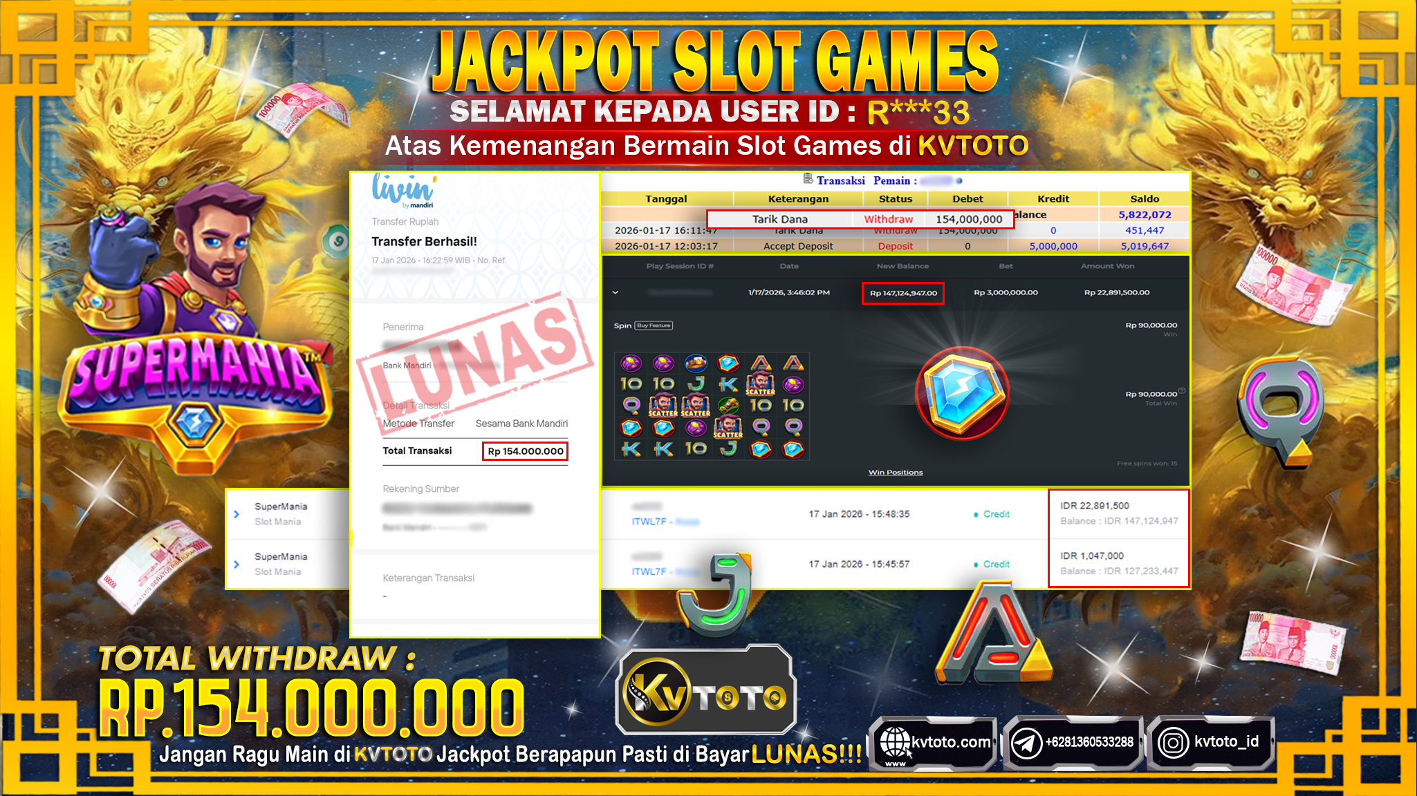 ✨ JACKPOT Di SLOT SUPERMANIA ✨