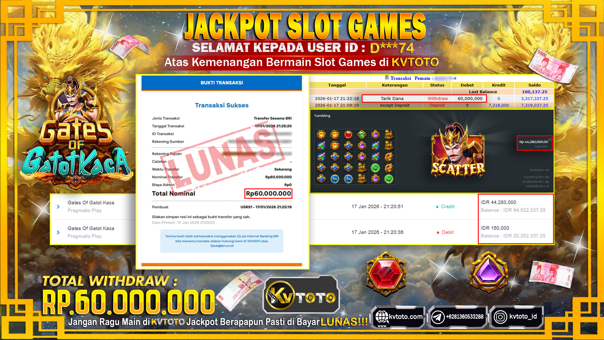 ✨ JACKPOT Di SLOT GATES OF GATOT KACA✨