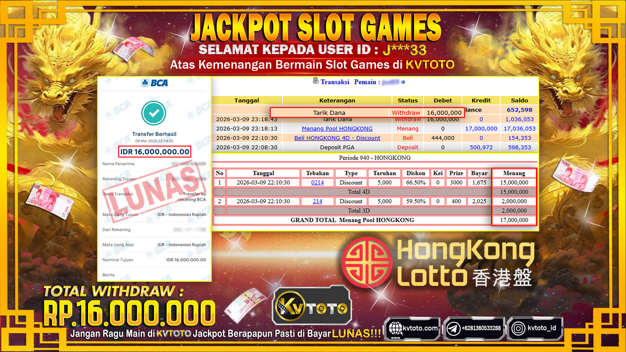 ✨ JACKPOT Di HONGKONG POOLS ✨