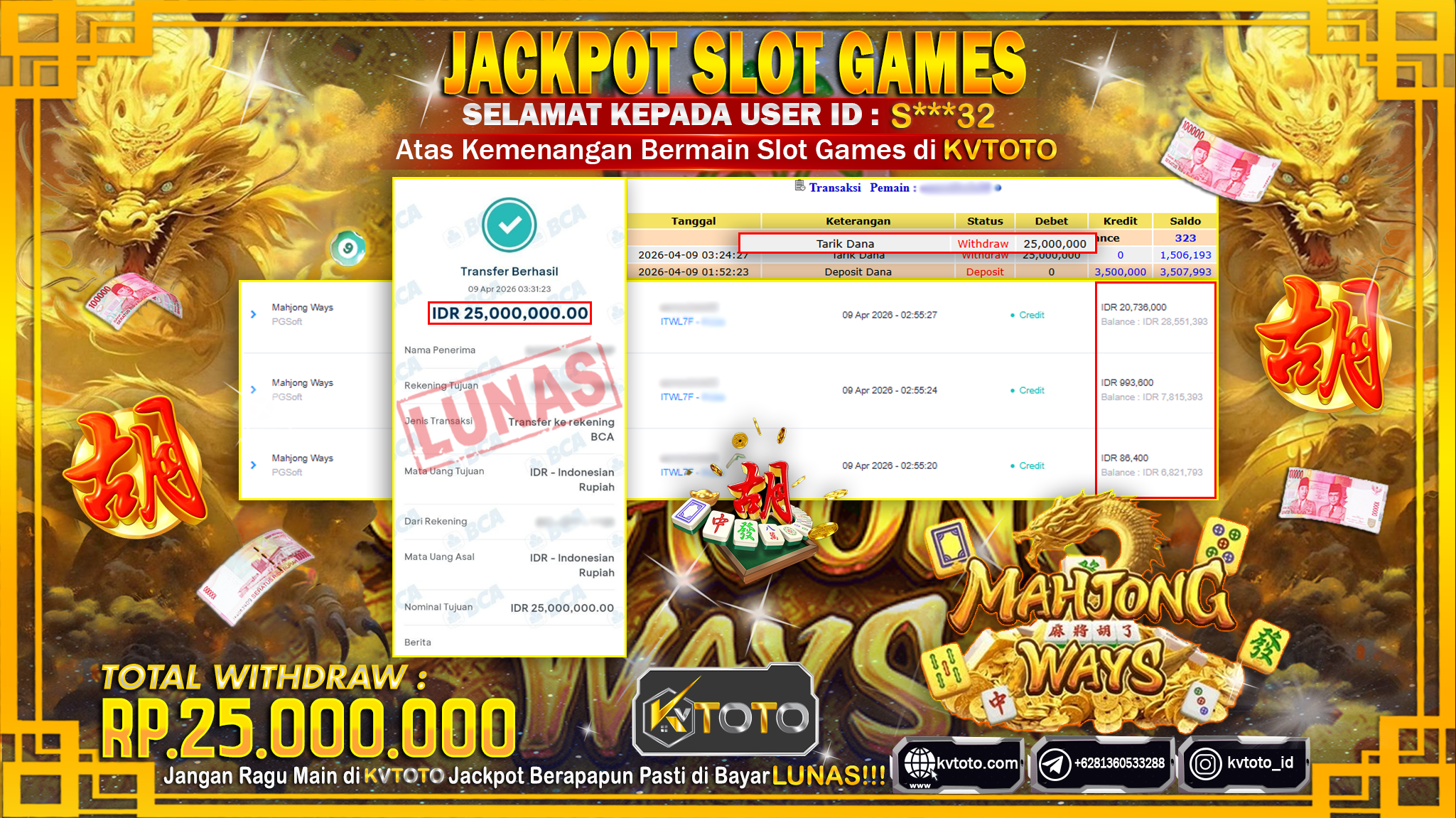 ✨ JACKPOT Di SLOT MAHJONG WAYS ✨