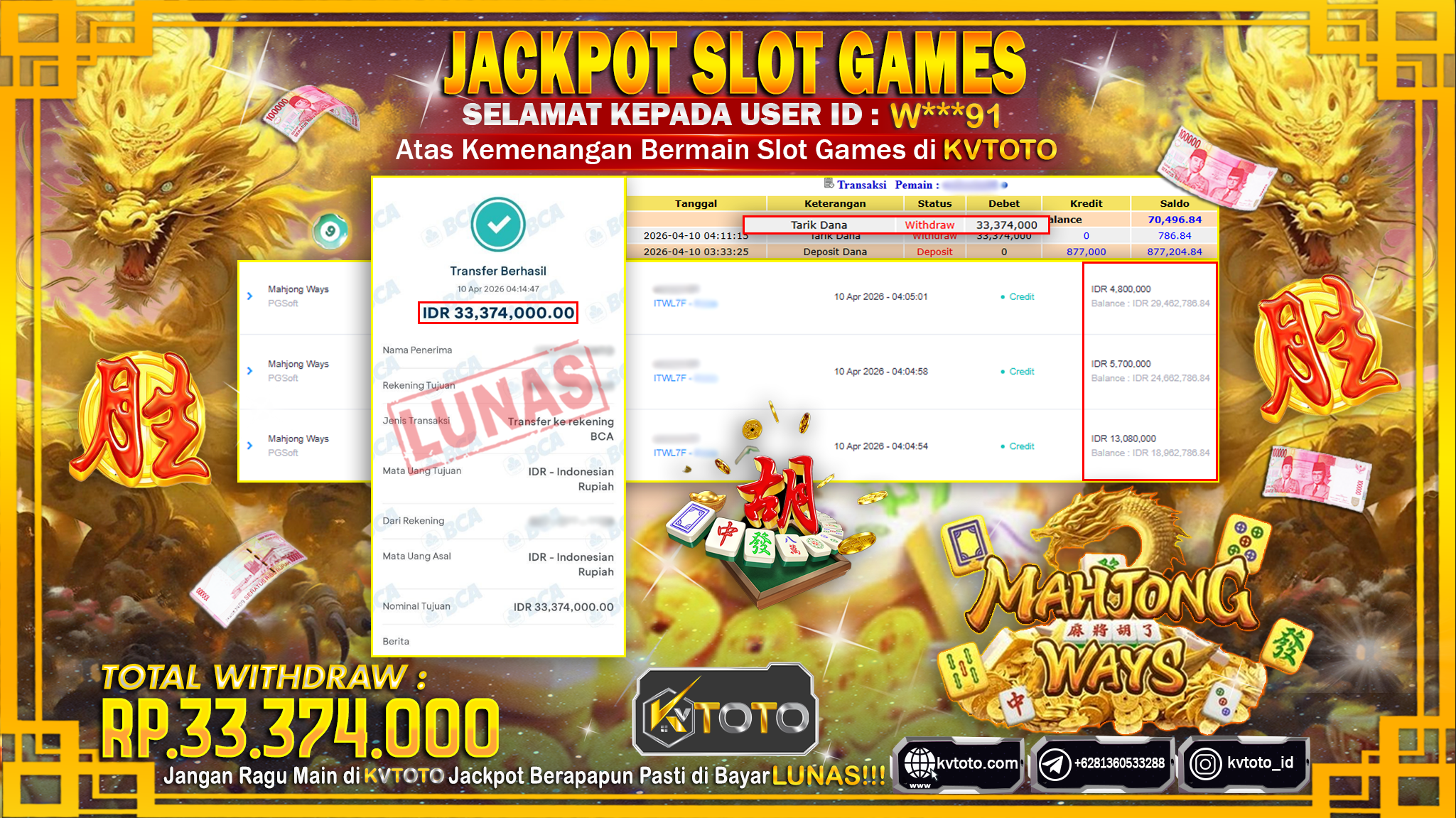 ✨ JACKPOT Di SLOT MAHJONG WAYS ✨