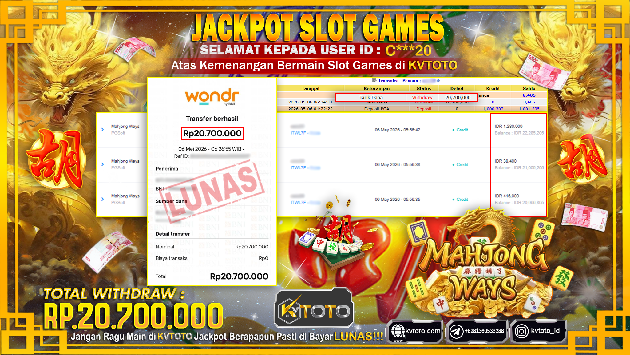 ✨ JACKPOT Di SLOT MAHJONG WAYS ✨