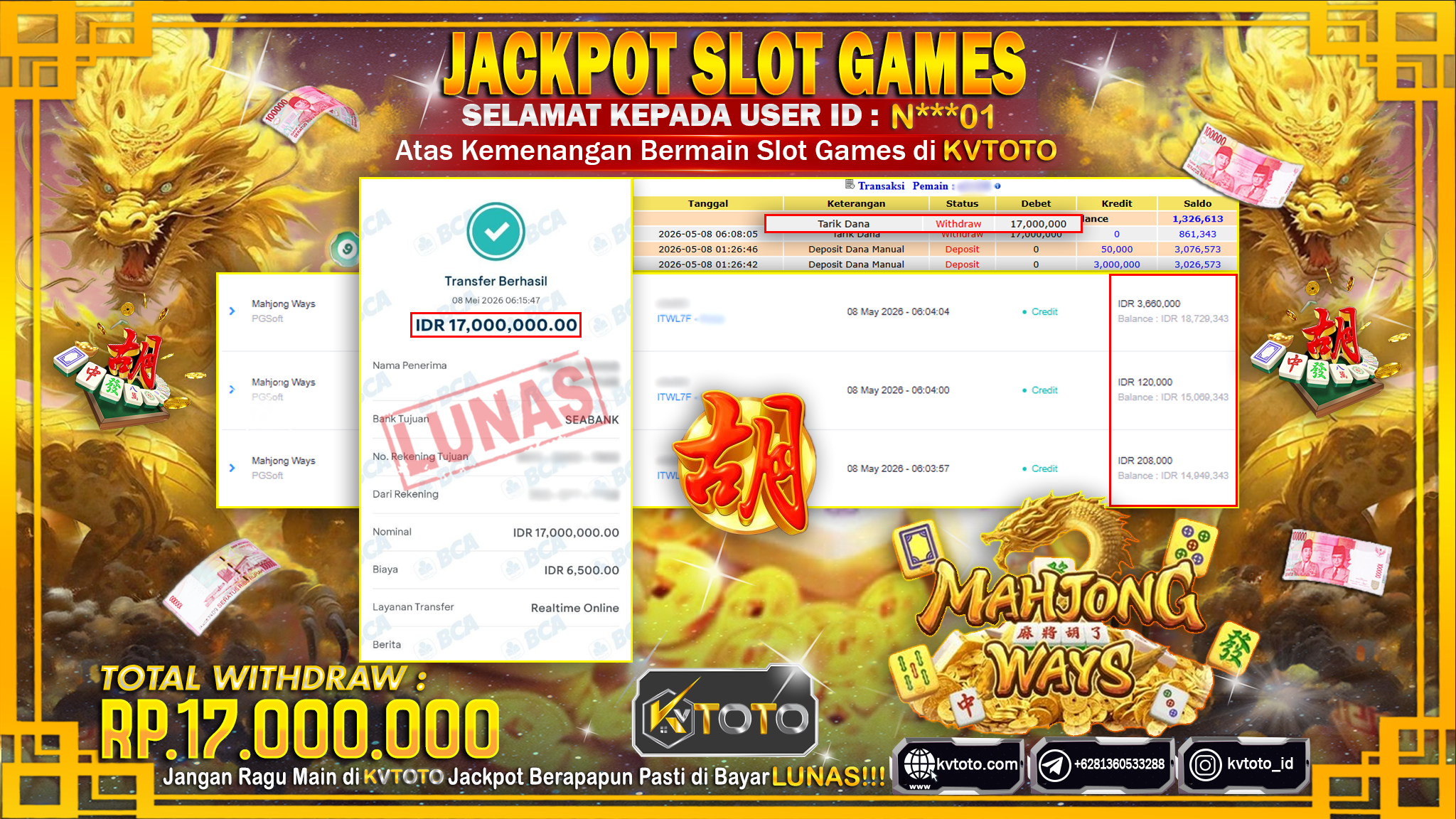 ✨ JACKPOT Di SLOT MAHJONG WAYS ✨