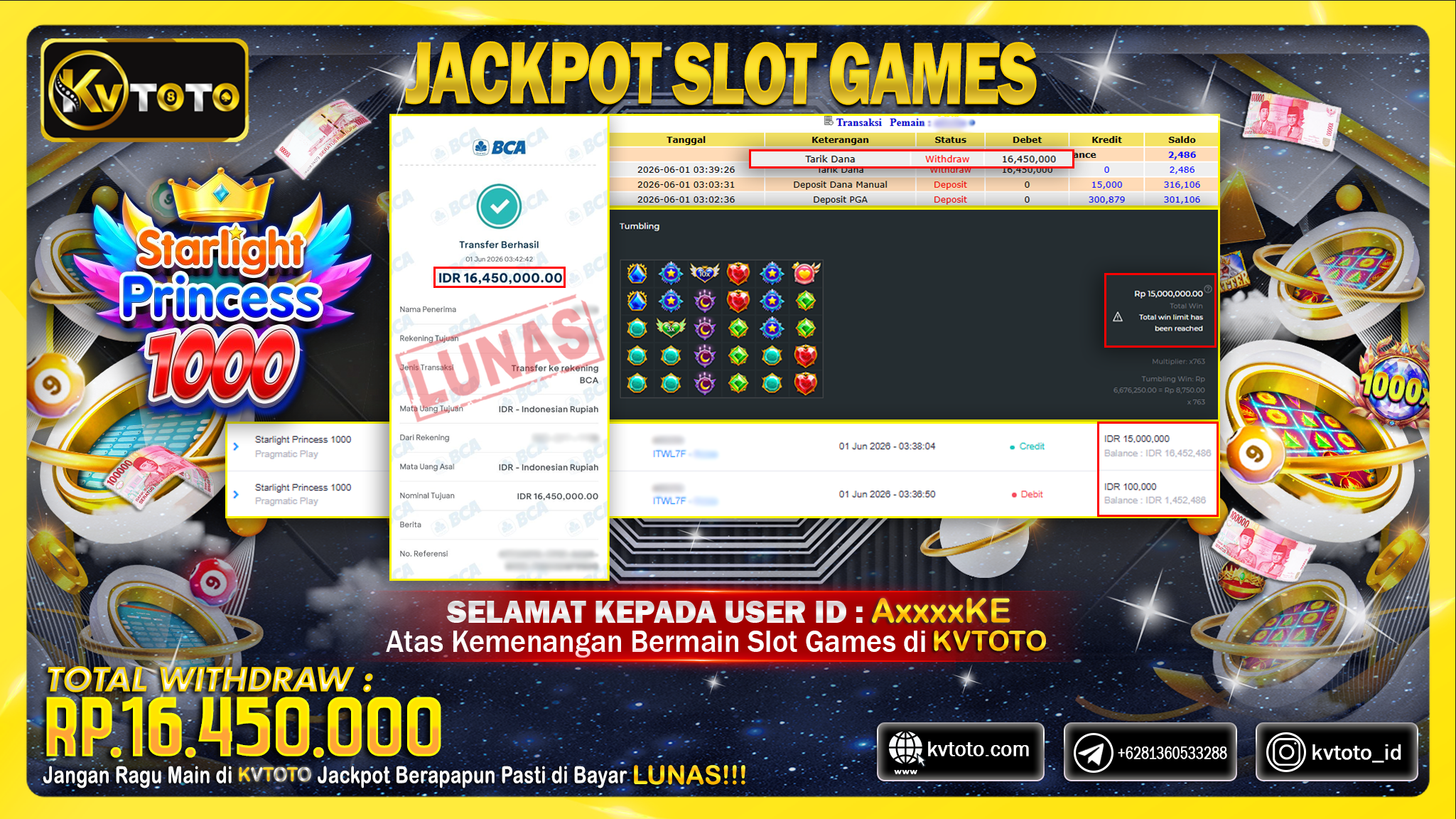 ✨ JACKPOT Di SLOT STARLIGHT PRINCESS 1000 ✨