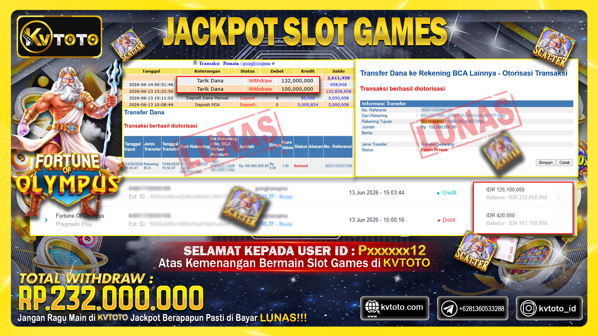 ✨ JACKPOT Di SLOT FORTUNE OF OLYMPUS ✨
