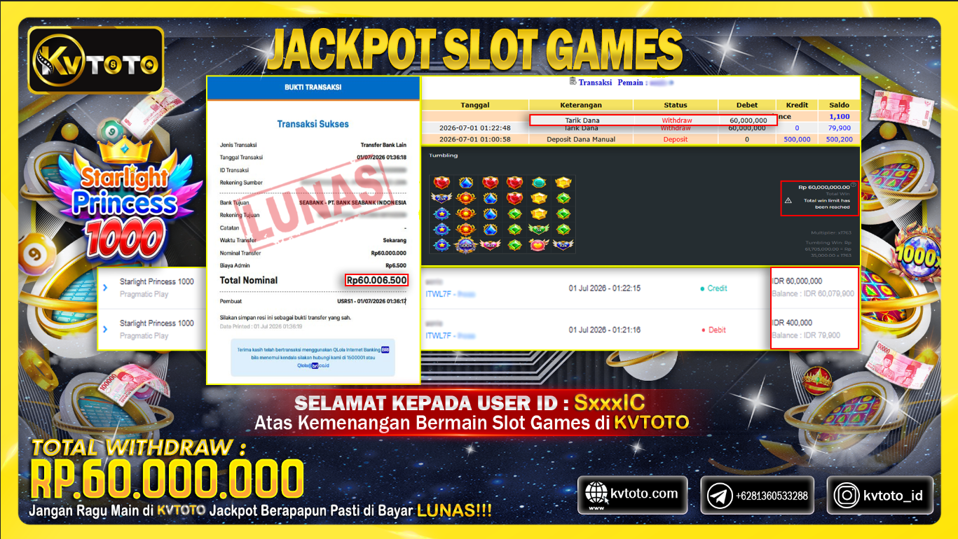 ✨ JACKPOT Di SLOT STARLIGHT PRINCESS 1000 ✨