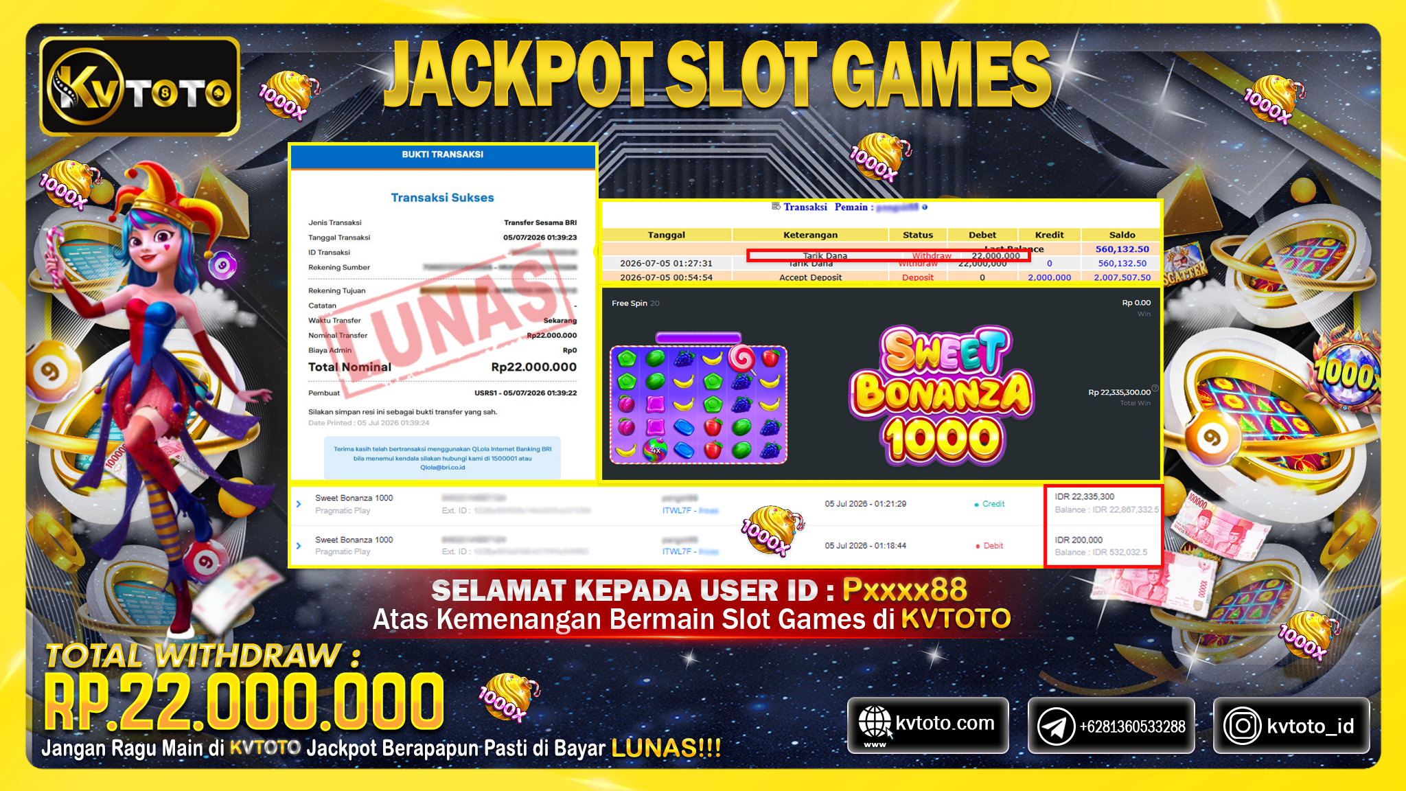✨ JACKPOT Di SLOT SWEET BONANZA 1000 ✨