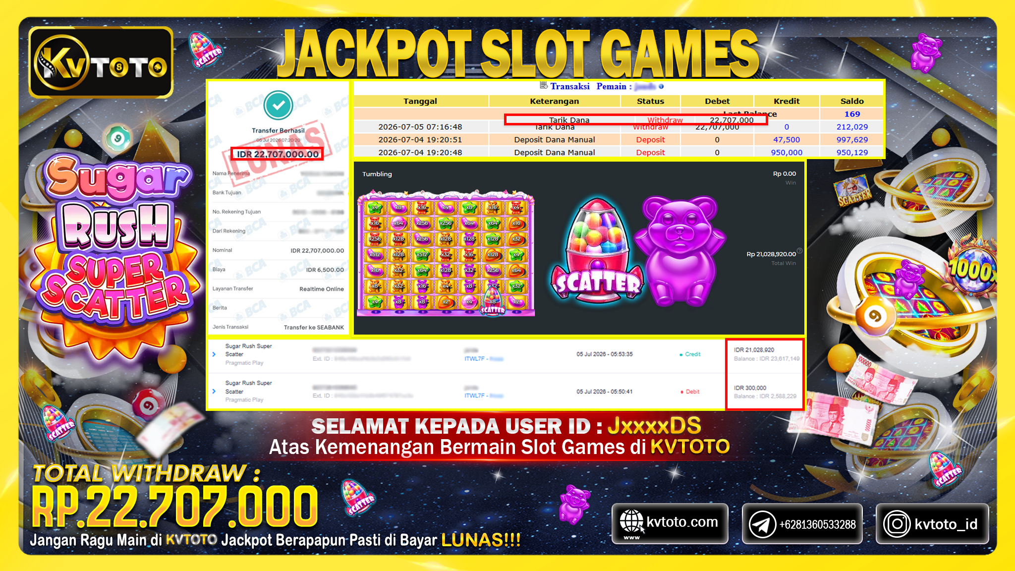 ✨ JACKPOT Di SLOT SUGAR RUSH SUPER SCATTER ✨