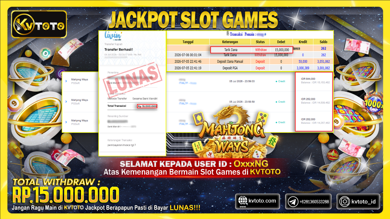 ✨ JACKPOT Di SLOT MAHJONG WAYS ✨