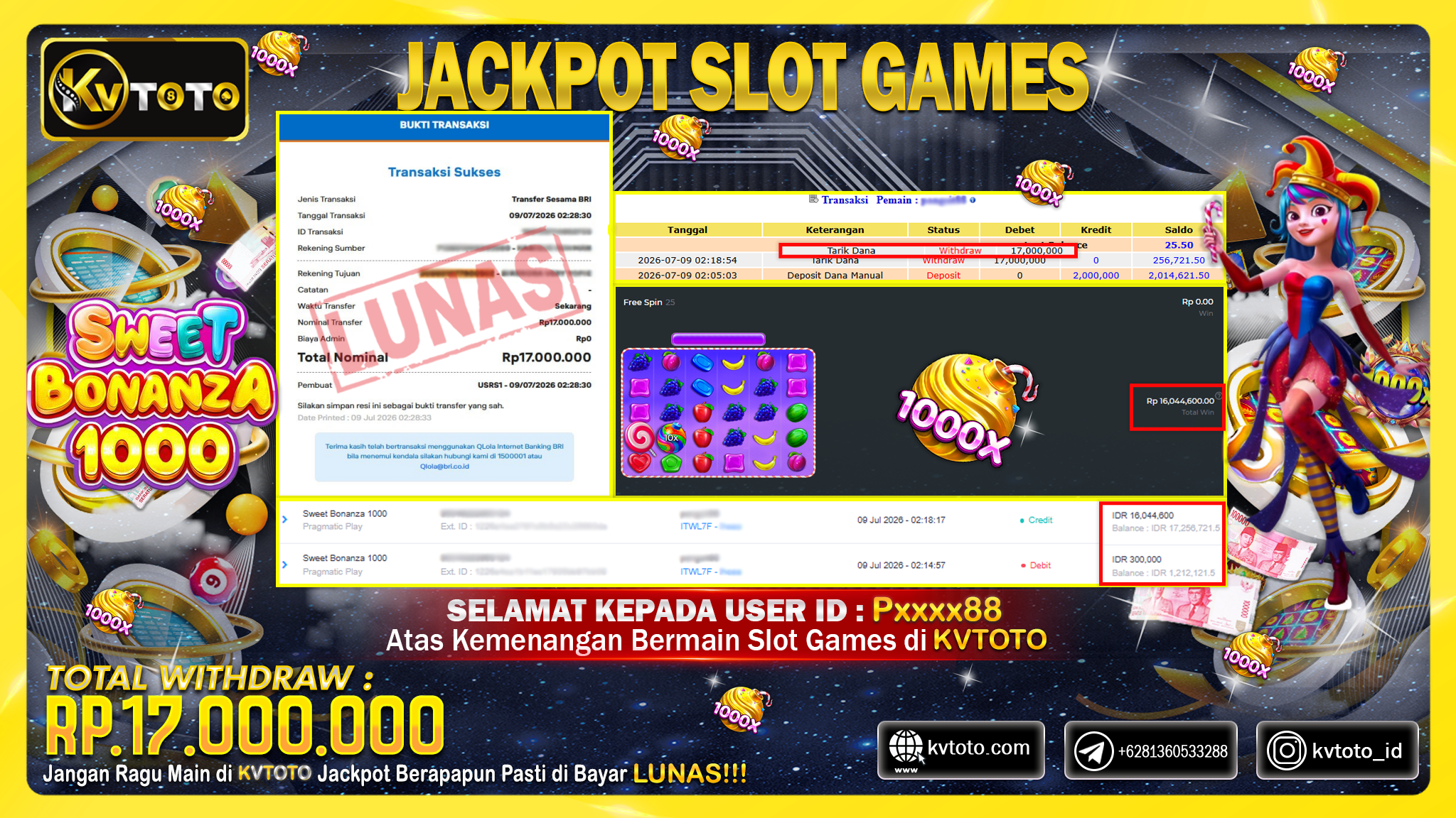 ✨ JACKPOT Di SLOT SWEET BONANZA 1000✨