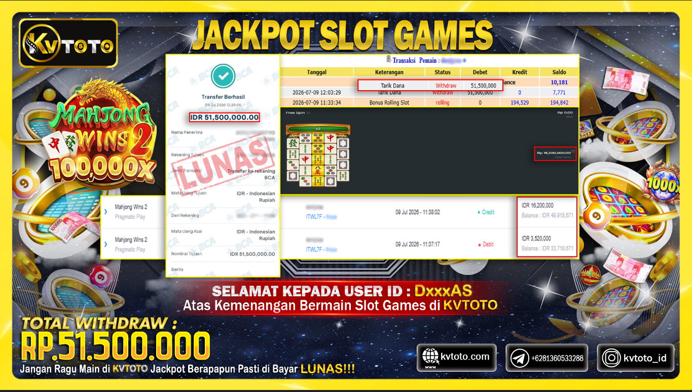 ✨ JACKPOT Di SLOT  MAHJONG WINS 2✨