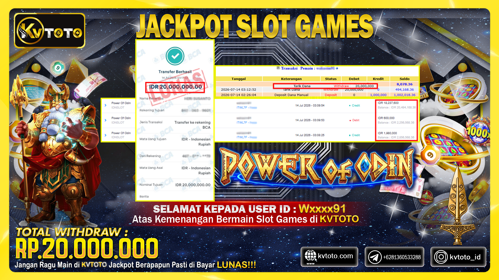✨ JACKPOT Di SLOT POWER OF ODIN  ✨
