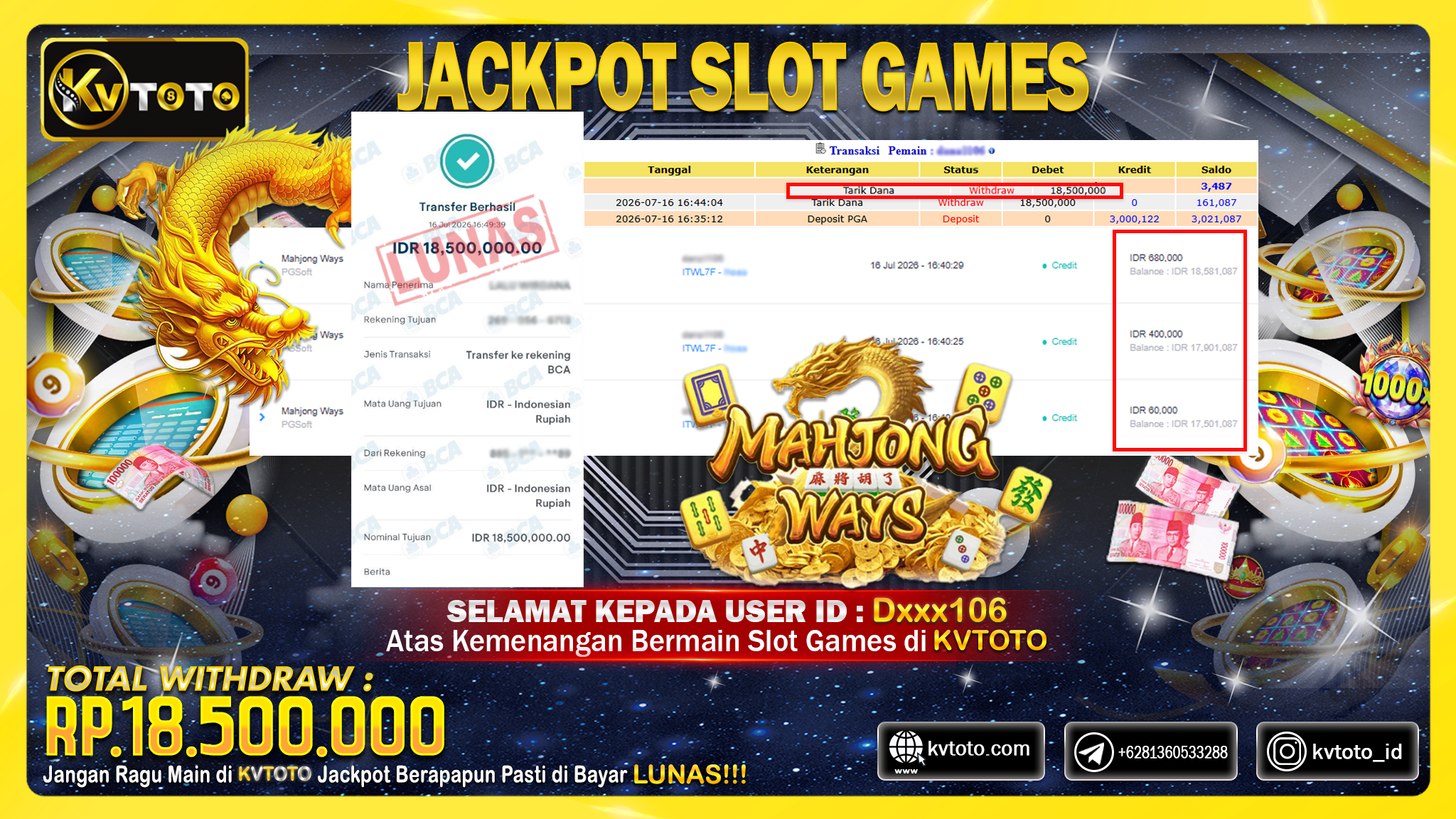 ✨ JACKPOT Di SLOT MAHJONG WAYS ✨