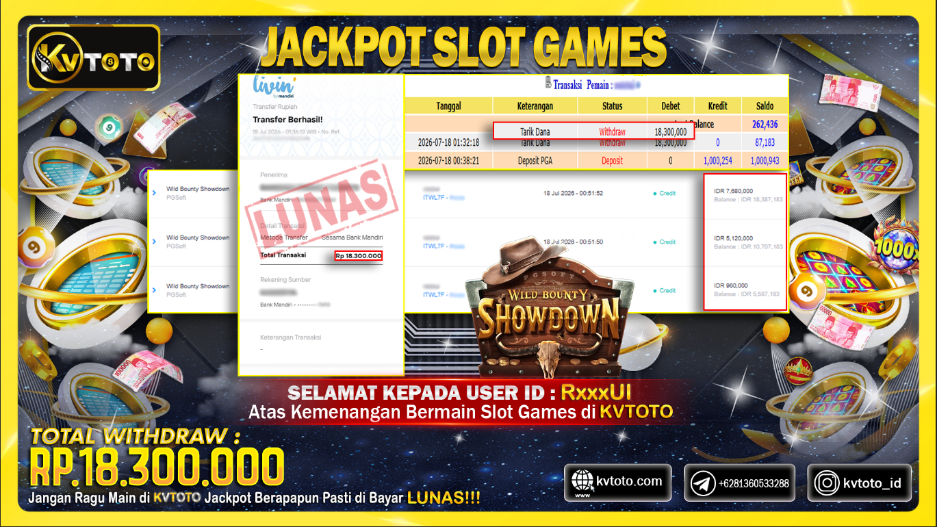 ✨ JACKPOT Di SLOT WILD BOUNTY SHOWDOWN✨