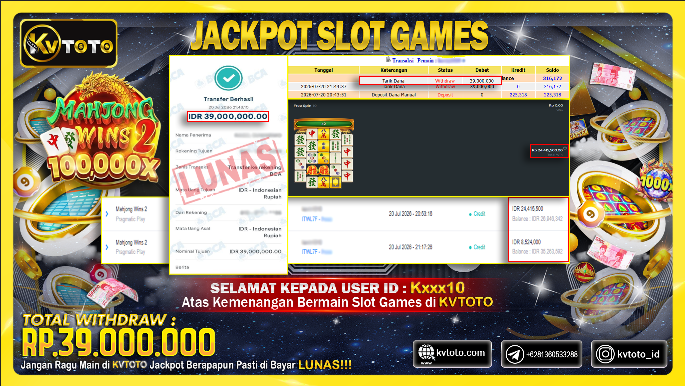 ✨ JACKPOT Di SLOT MAHJONG WINS 2 ✨