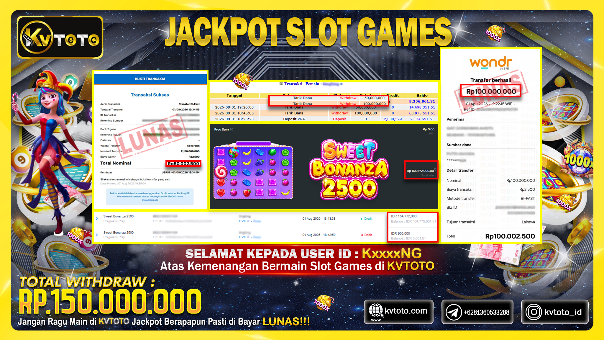✨ JACKPOT Di SLOT  SWEET BONANZA 2500✨