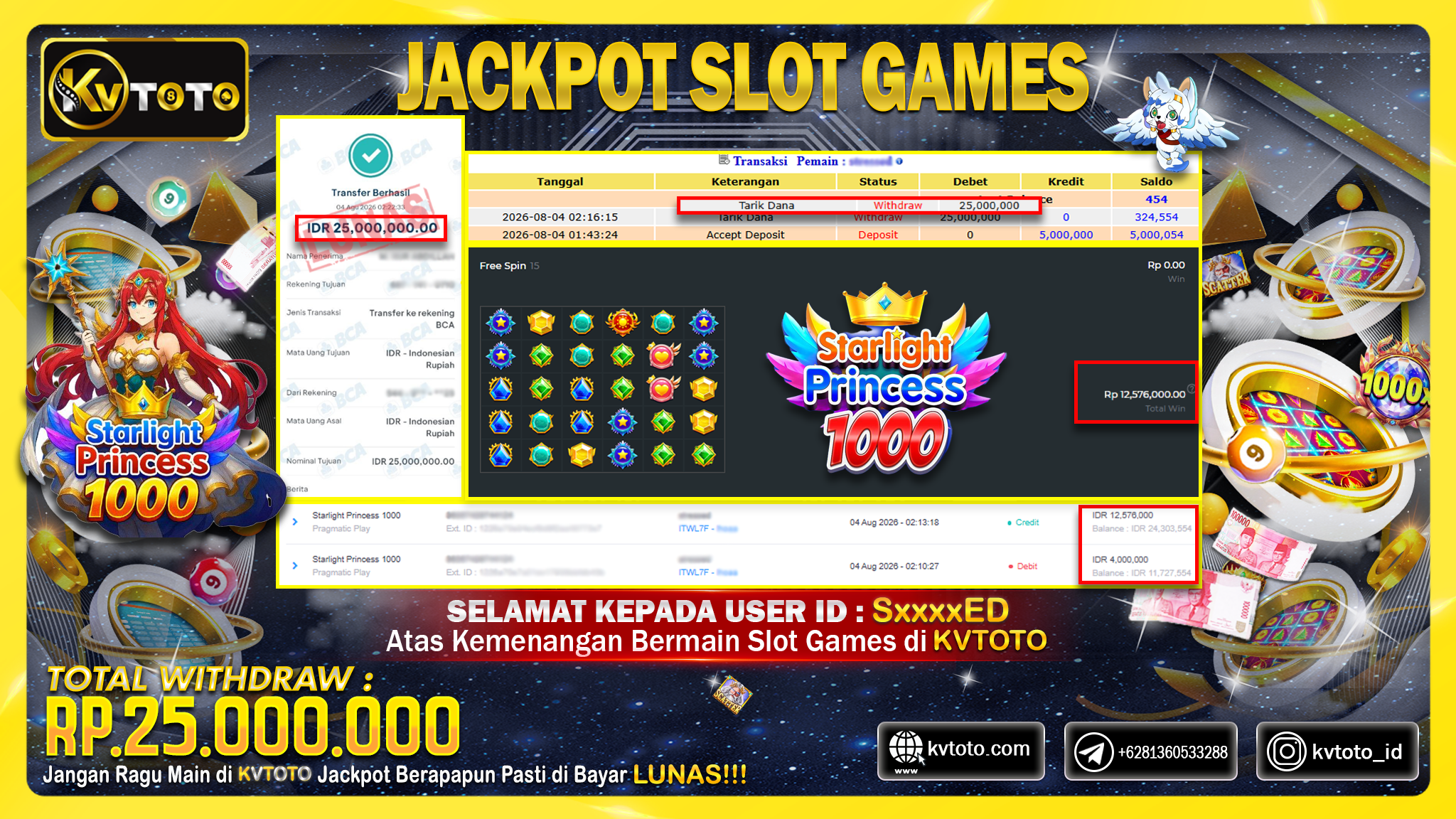 ✨ JACKPOT Di SLOT STARLIGHT PRINCESS 1000 ✨