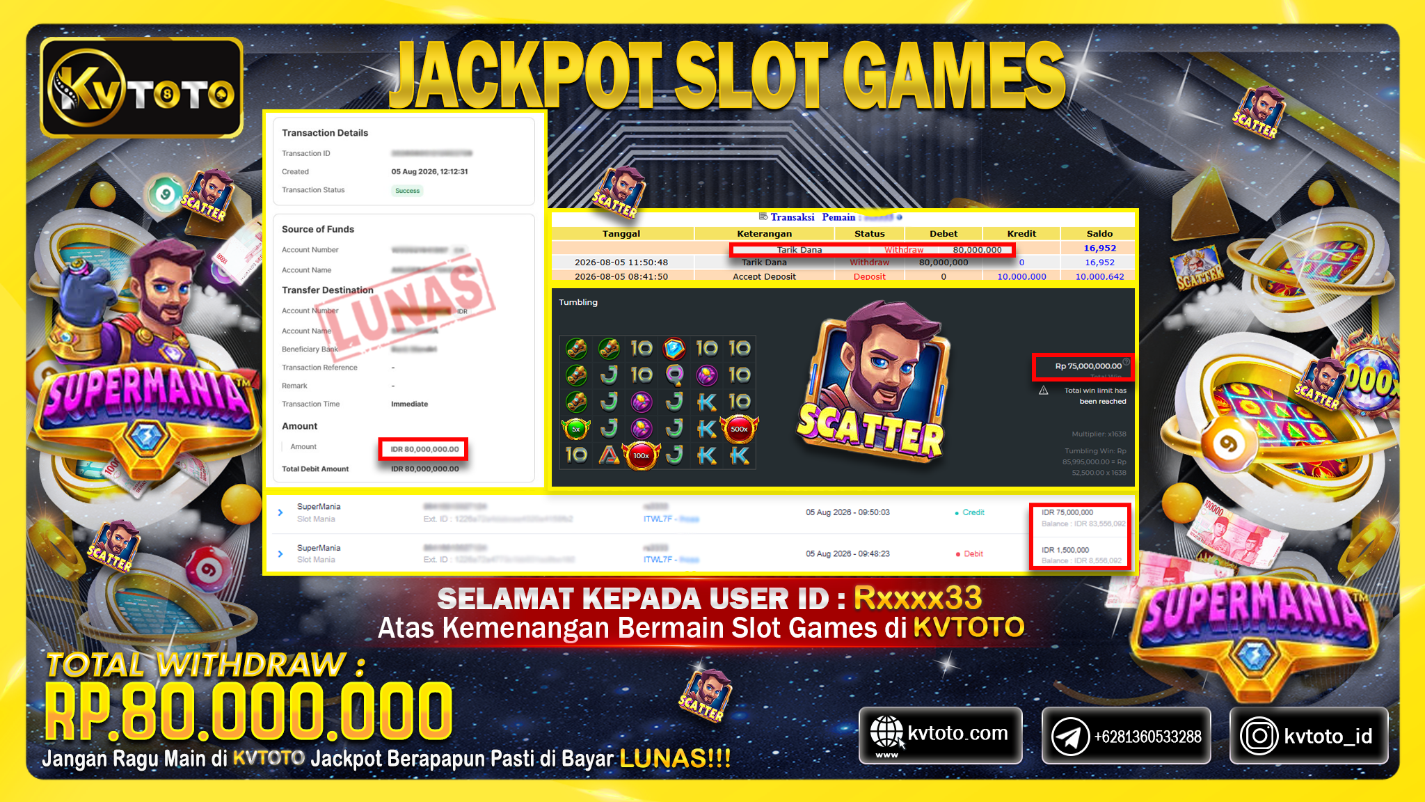 ✨ JACKPOT Di SLOT SUPER MANIA ✨