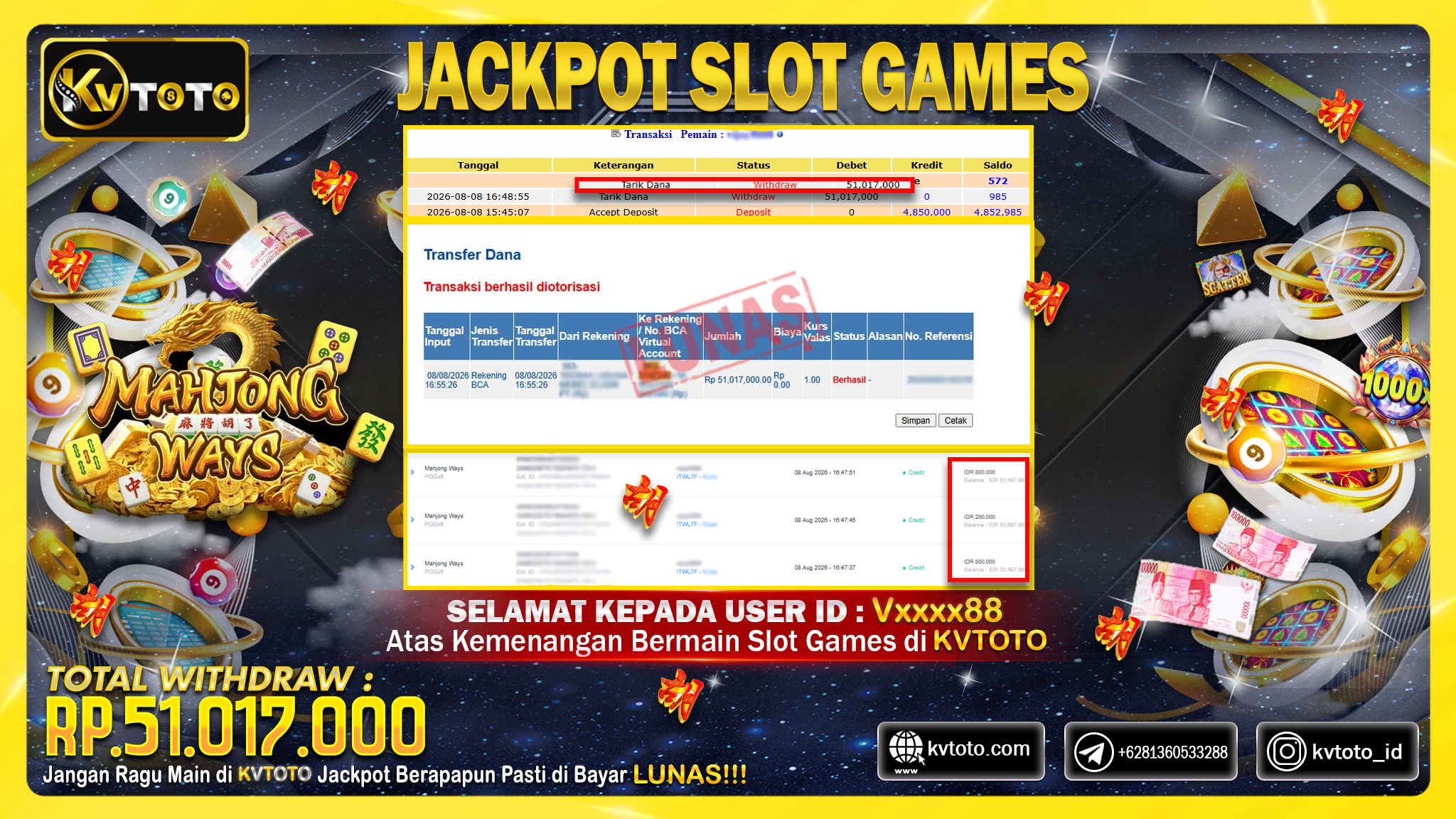 ✨ JACKPOT Di PERMAINAN MAHJONG WAYS ✨