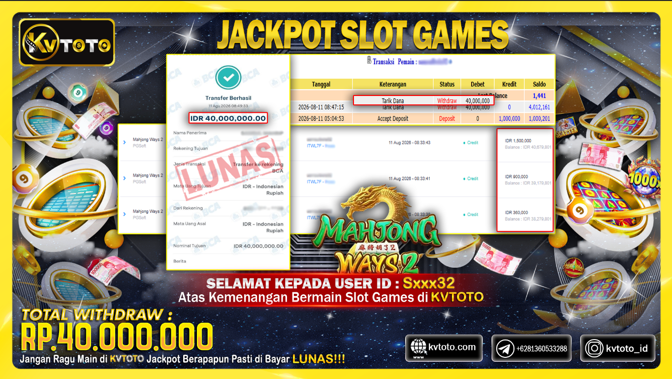 ✨ JACKPOT Di PERMAINAN MAHJONG WAYS 2 ✨