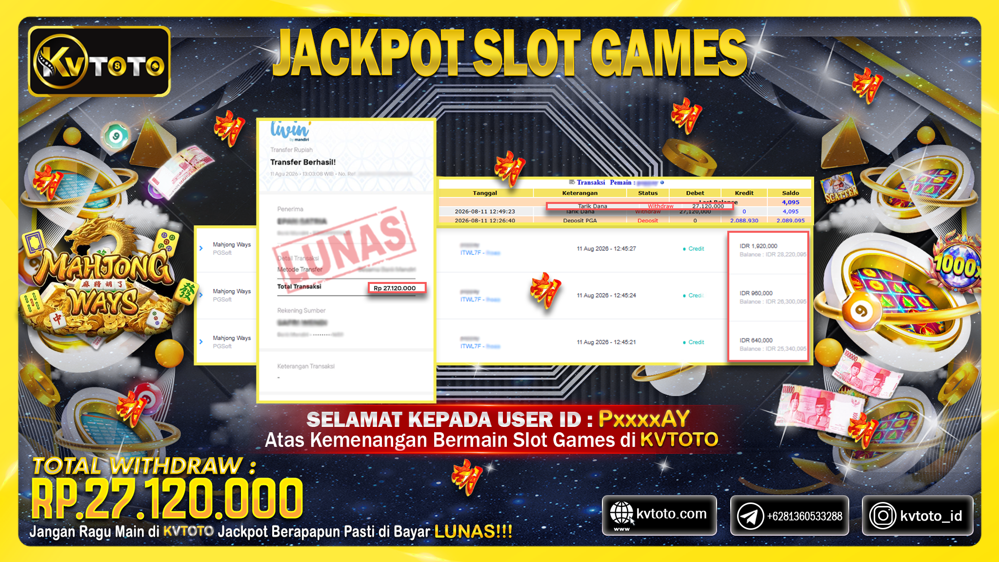 ✨ JACKPOT Di PERMAINAN MAHJONG WAYS ✨