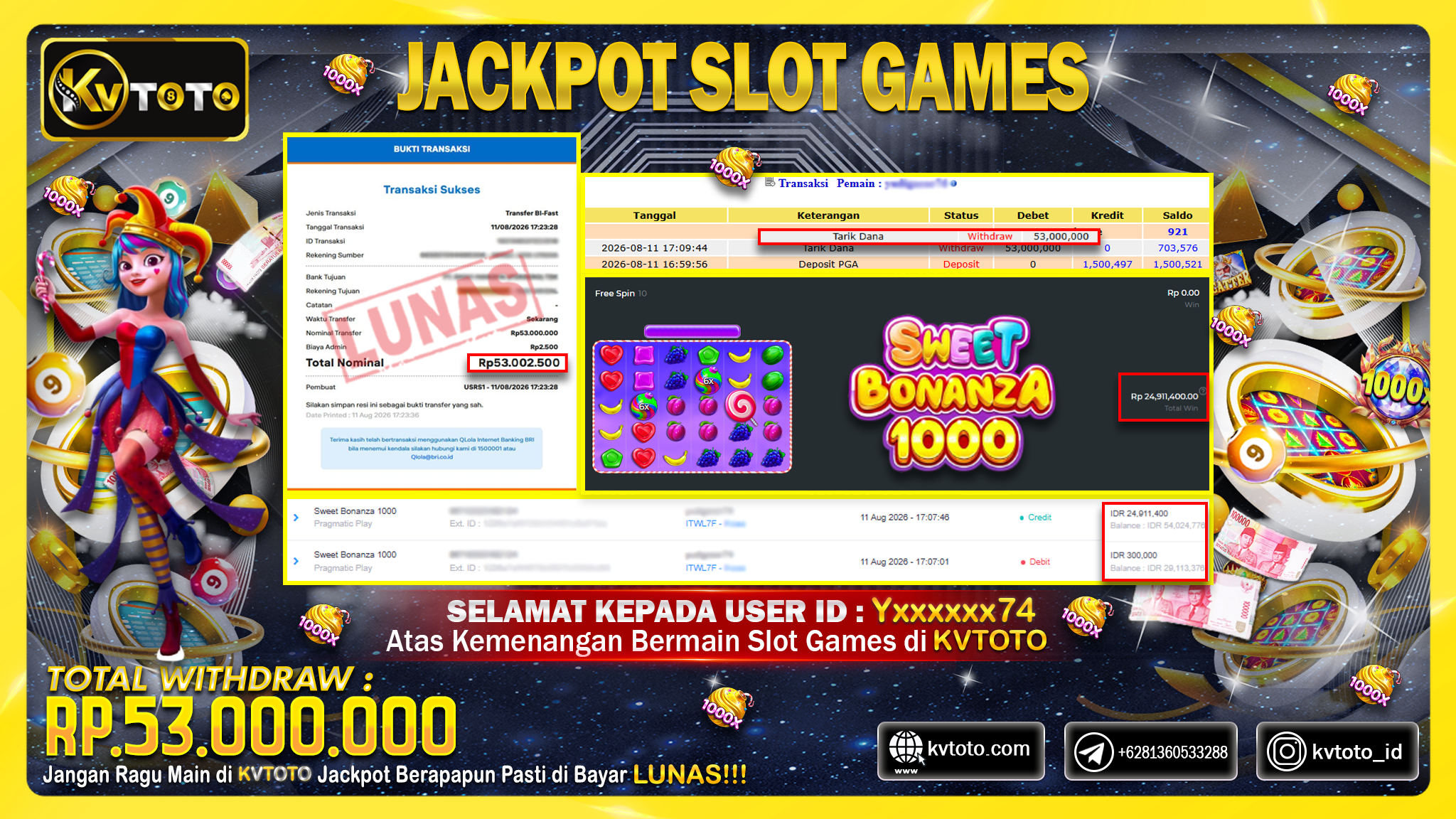 ✨ JACKPOT Di PERMAINAN SWEET BONANZA 1000 ✨