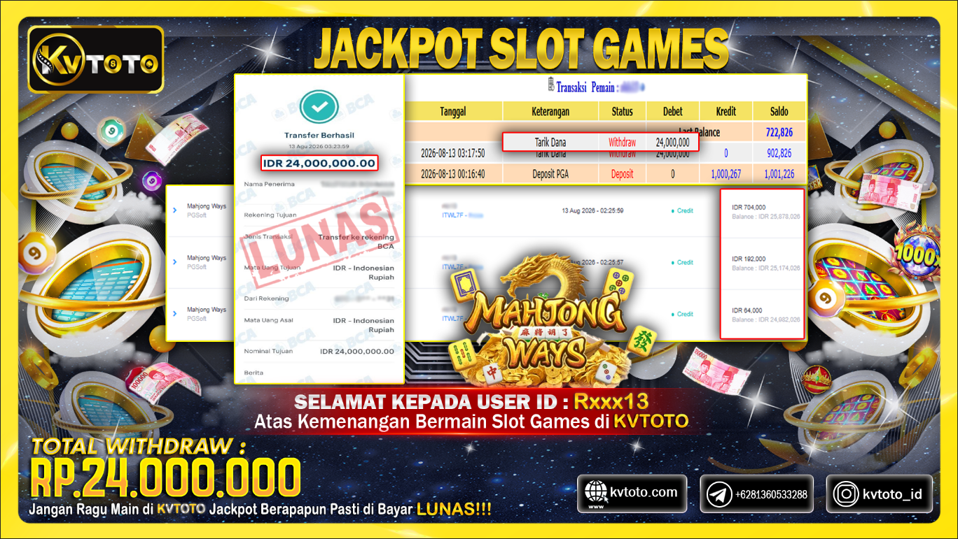 ✨ JACKPOT Di PERMAINAN MAHJONG WAYS ✨