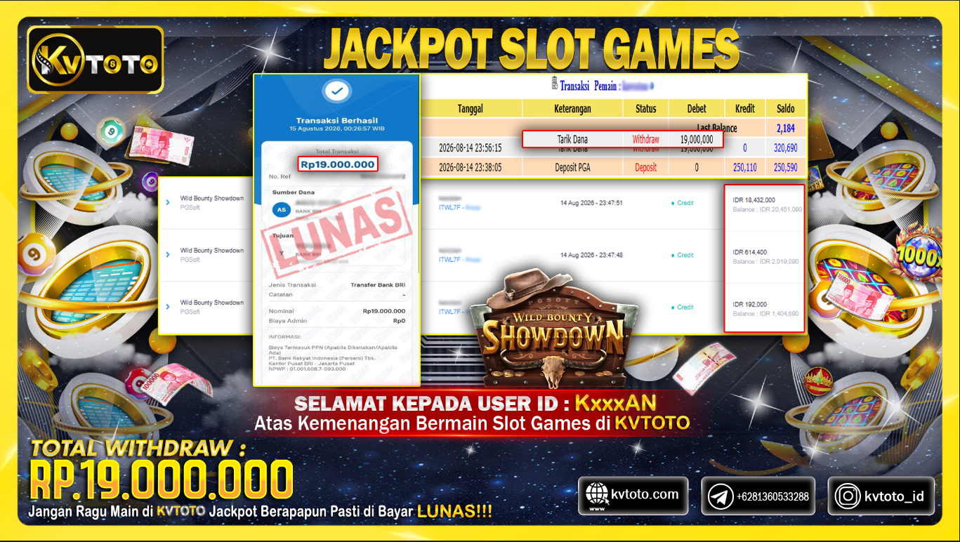 ✨ JACKPOT Di PERMAINAN WILD BOUNTY SHOWDOWN✨
